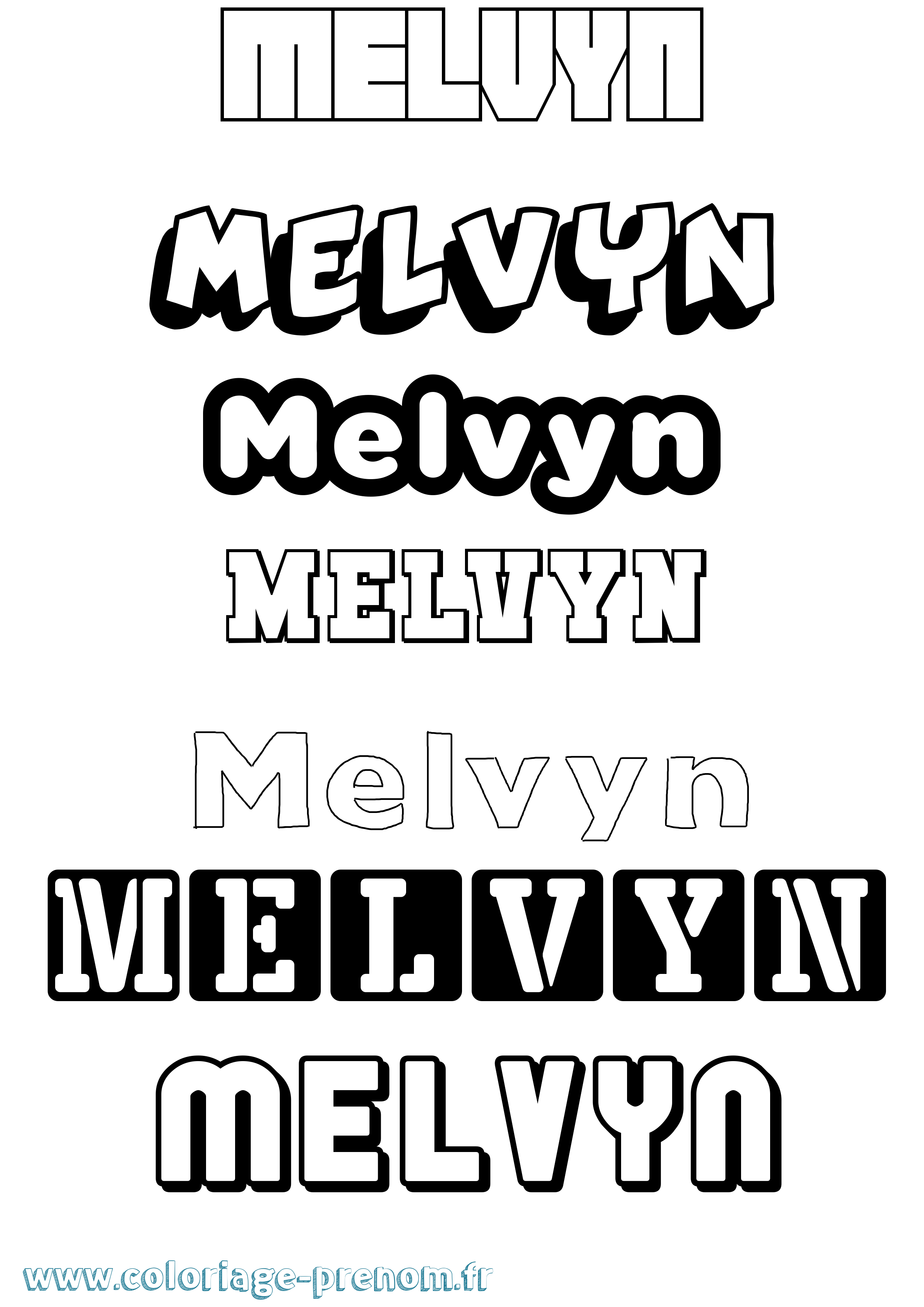 Coloriage prénom Melvyn
