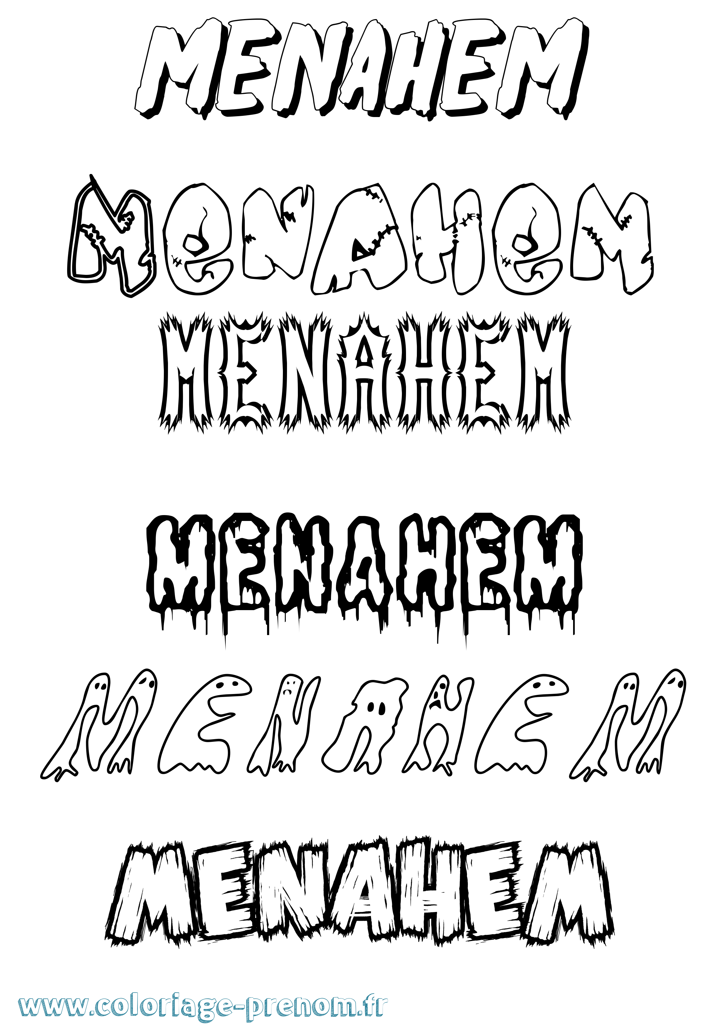 Coloriage prénom Menahem
