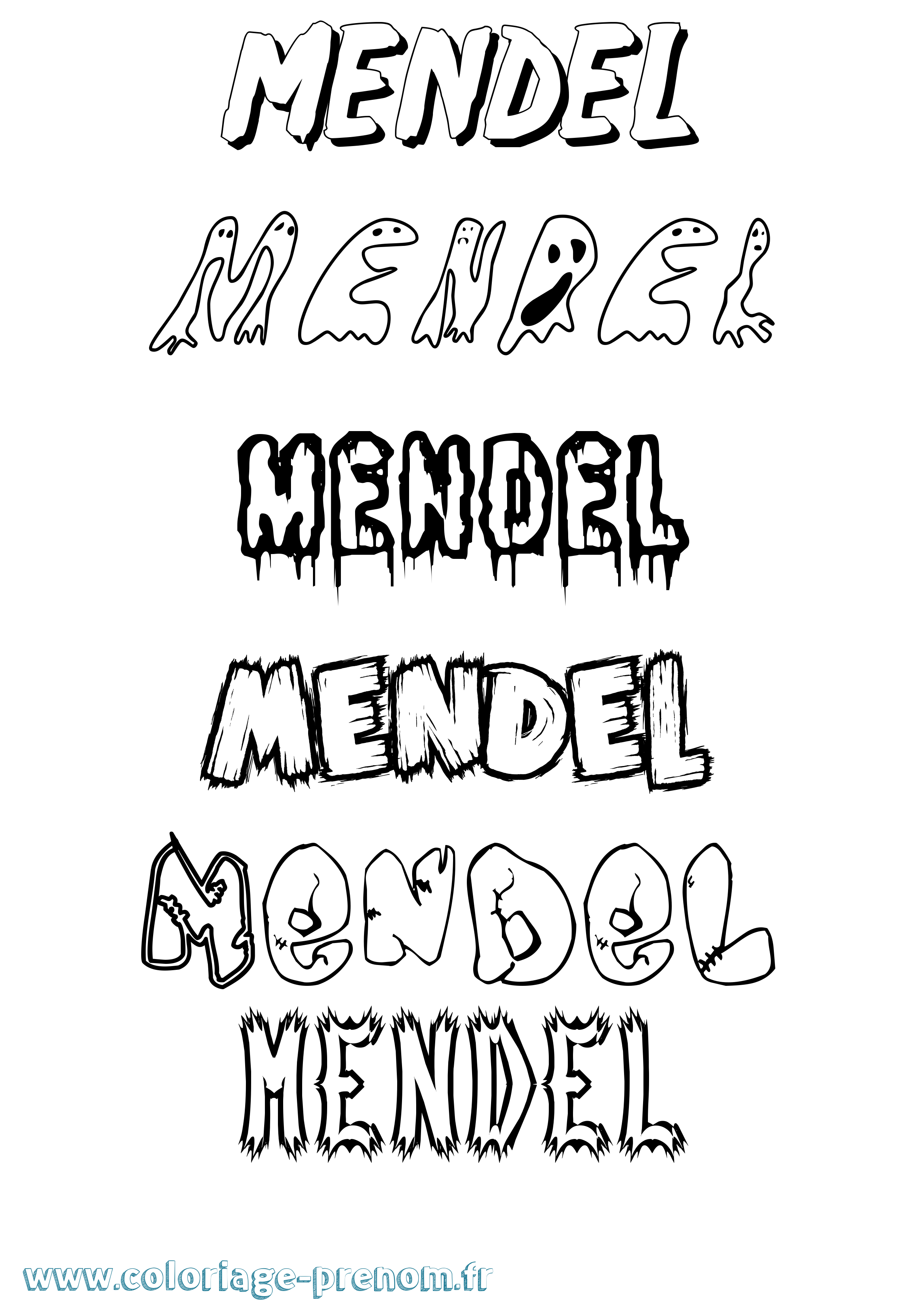 Coloriage prénom Mendel Frisson