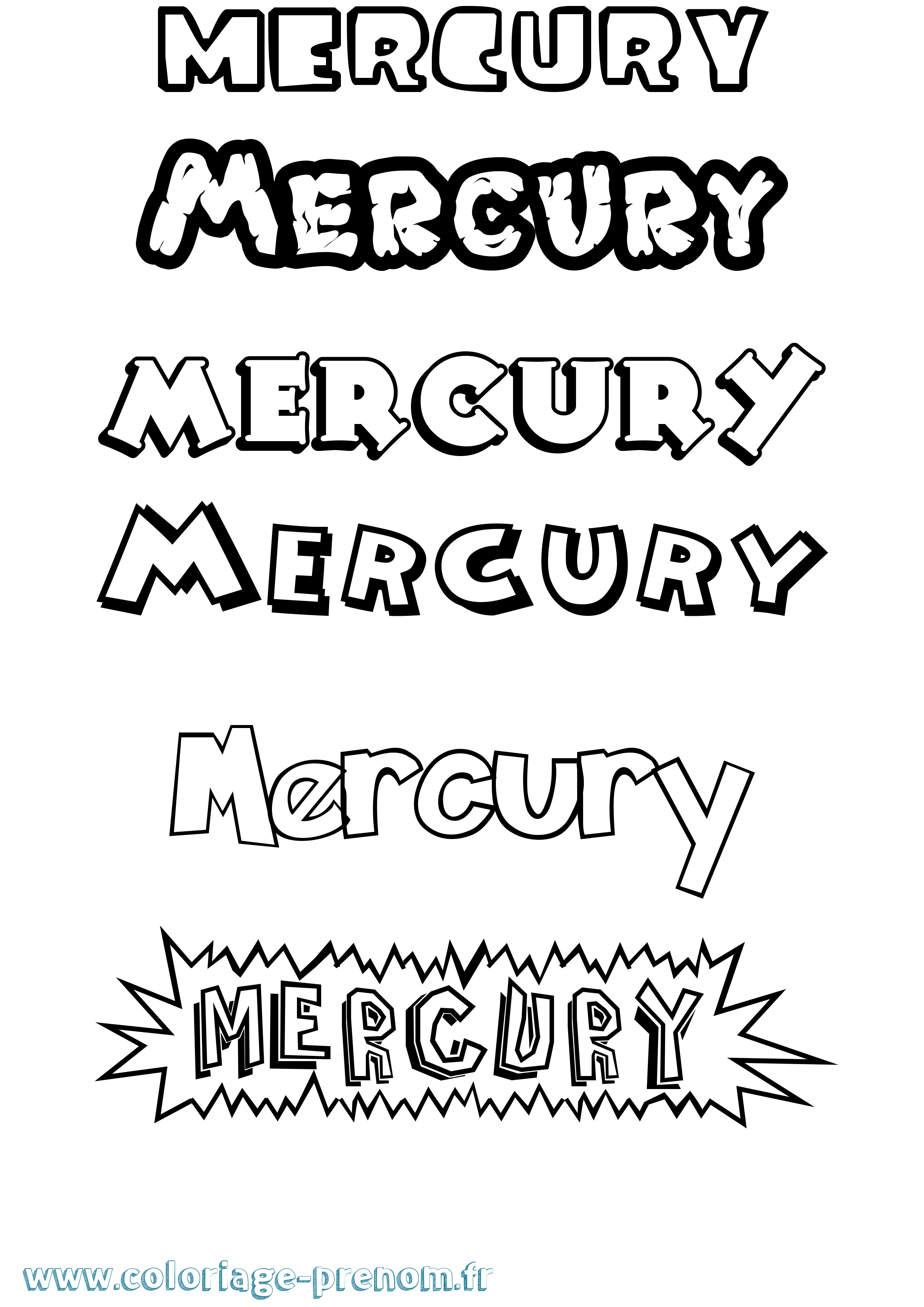 Coloriage Mercury Dessin Animé Coloriage prénom Mercury Dessin Animé