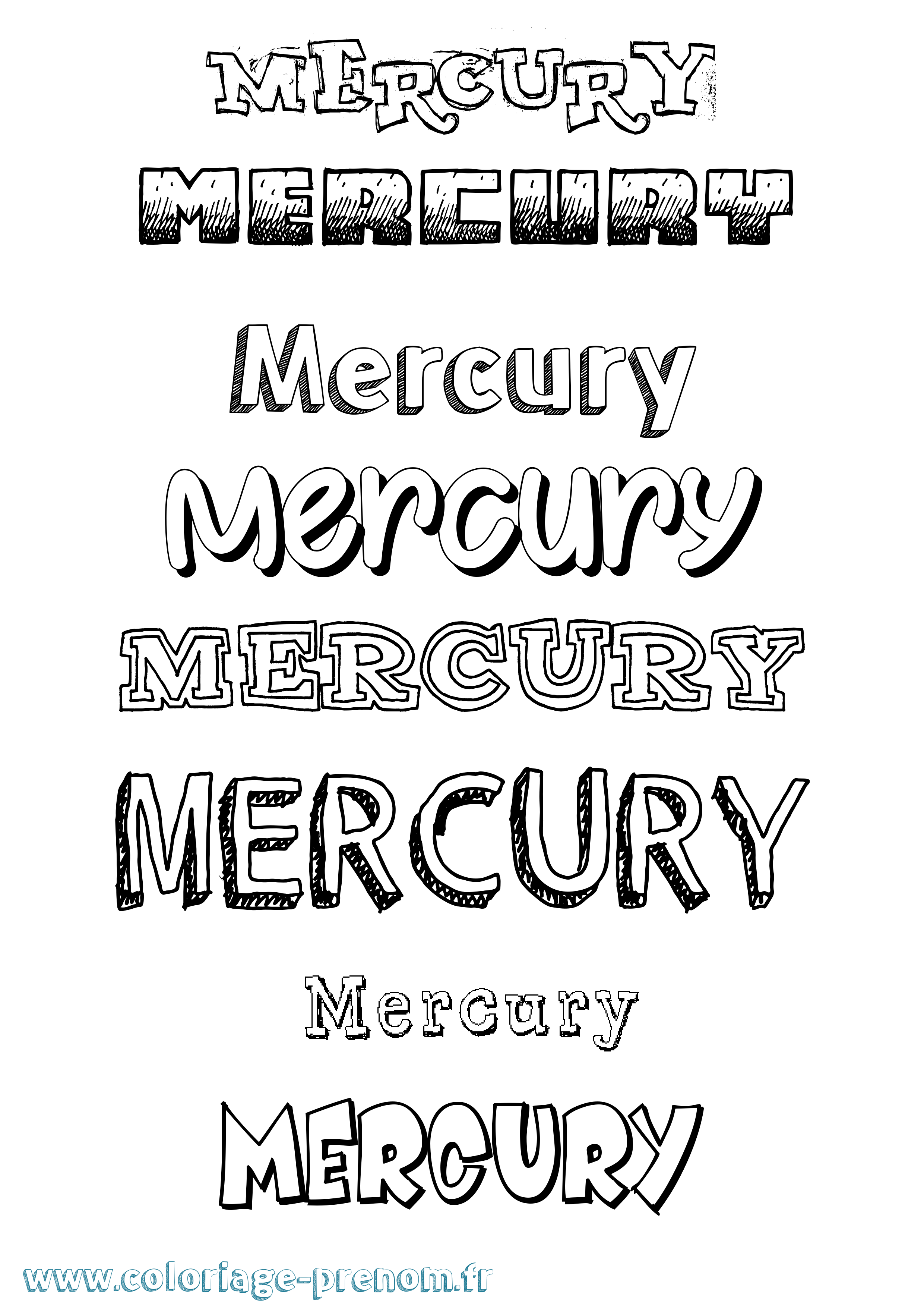 Coloriage Mercury Dessiné Coloriage prénom Mercury Dessiné