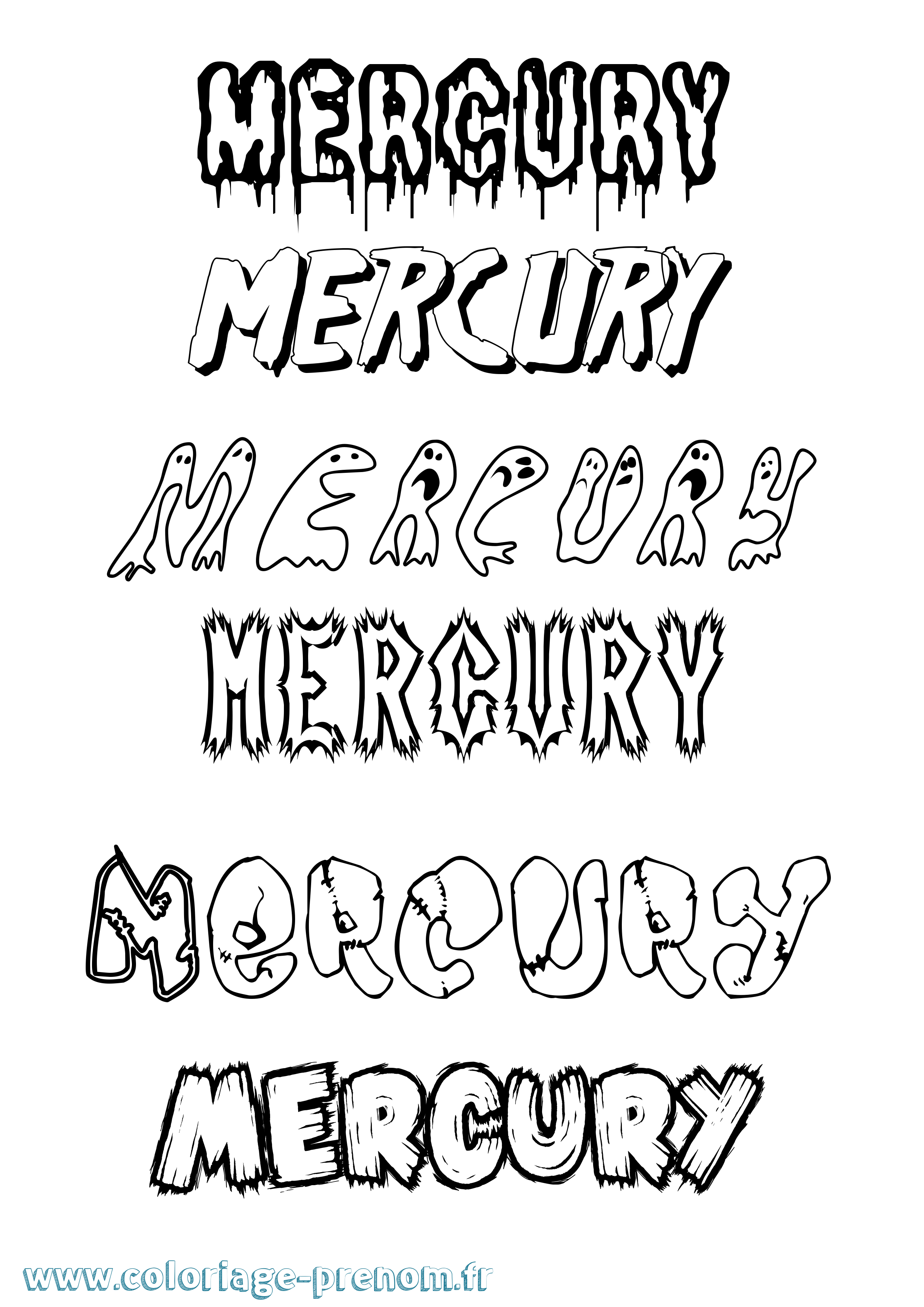 Coloriage prénom Mercury Frisson