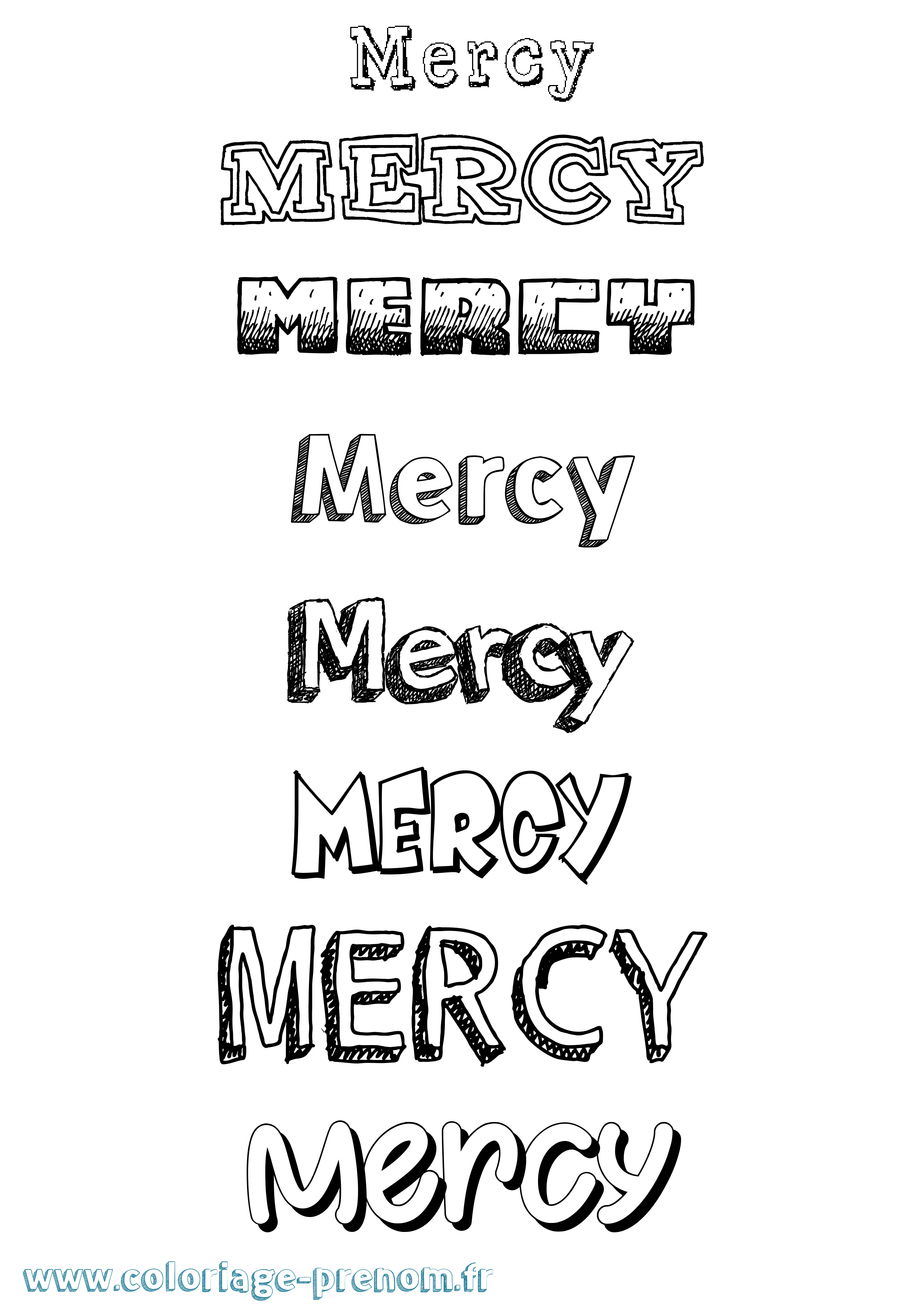 Coloriage Mercy Dessiné Coloriage prénom Mercy Dessiné