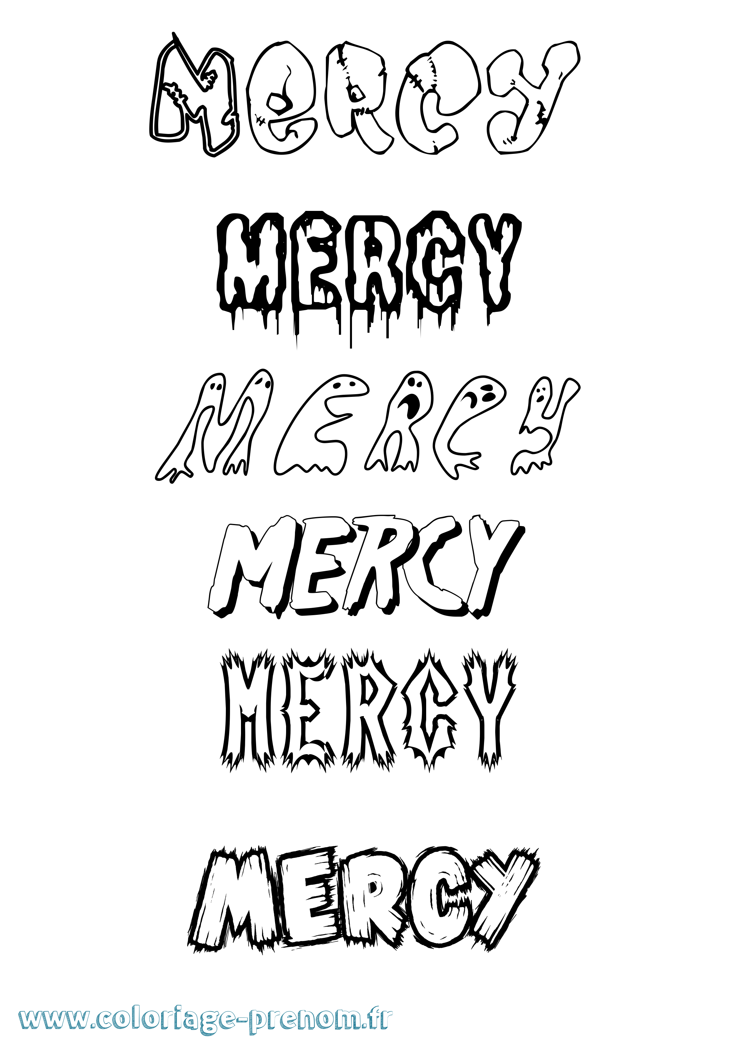 Coloriage Mercy Frisson Coloriage prénom Mercy Frisson