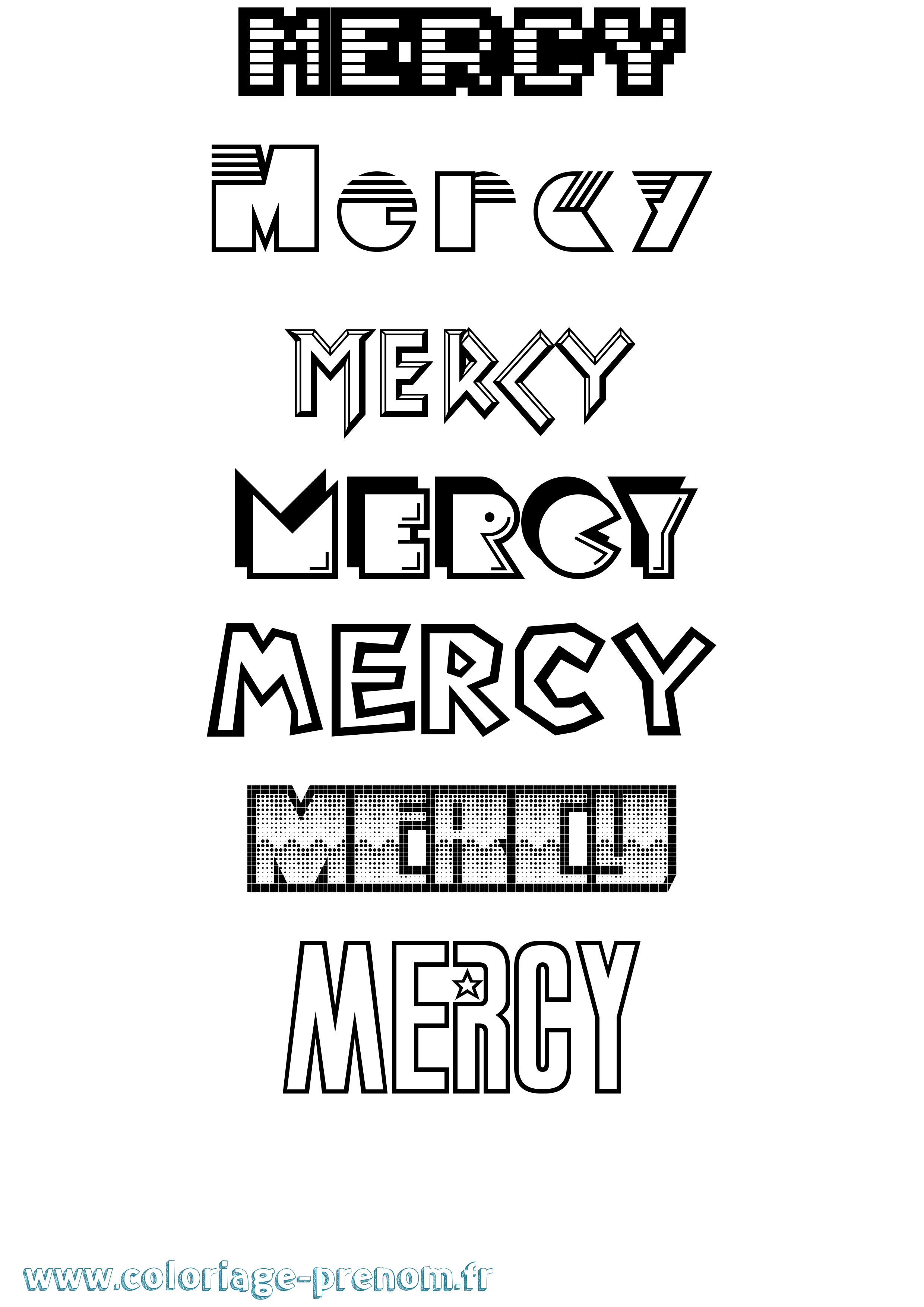 Coloriage Mercy Jeux Vidéos Coloriage prénom Mercy Jeux Vidéos