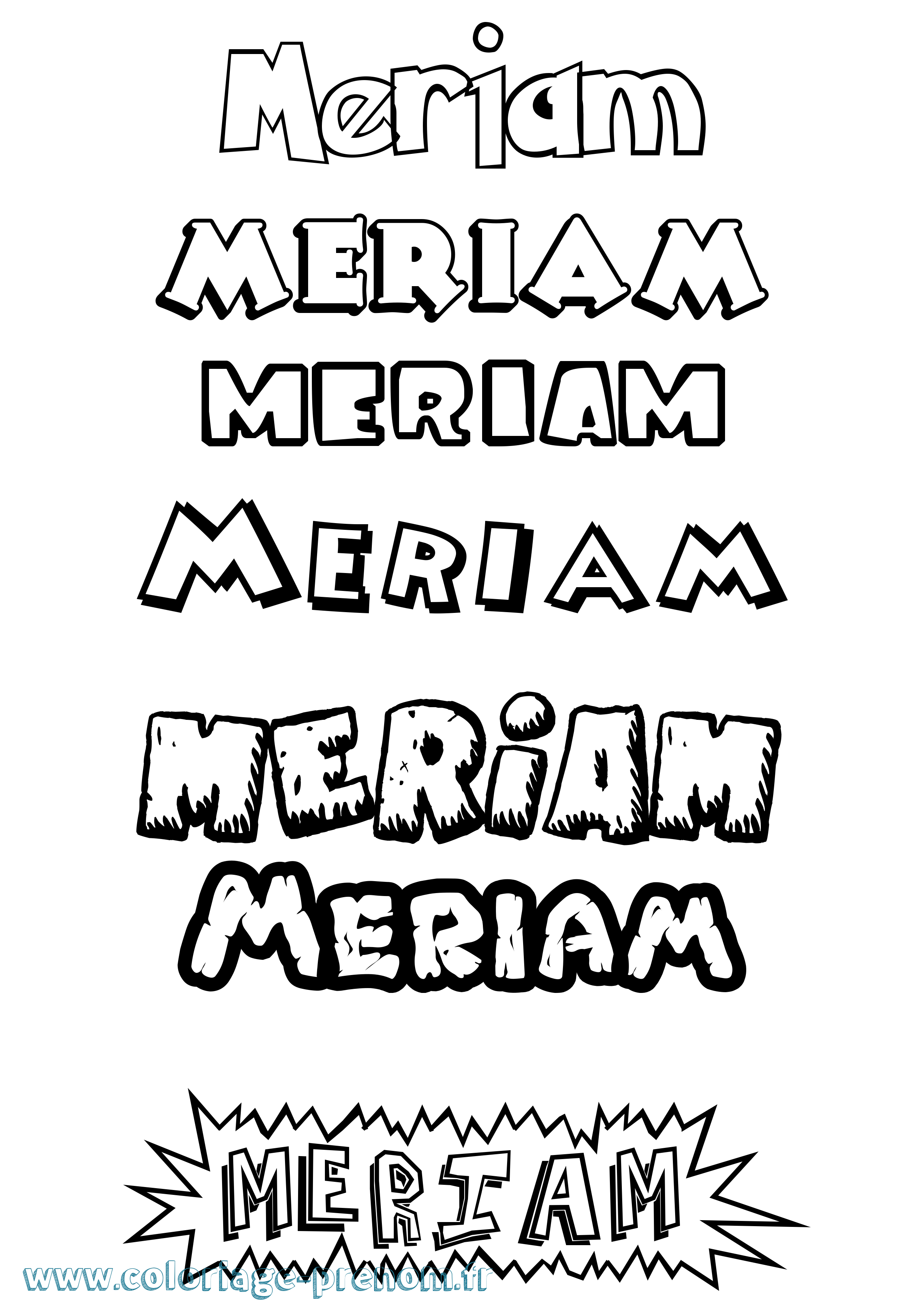 Coloriage prénom Meriam
