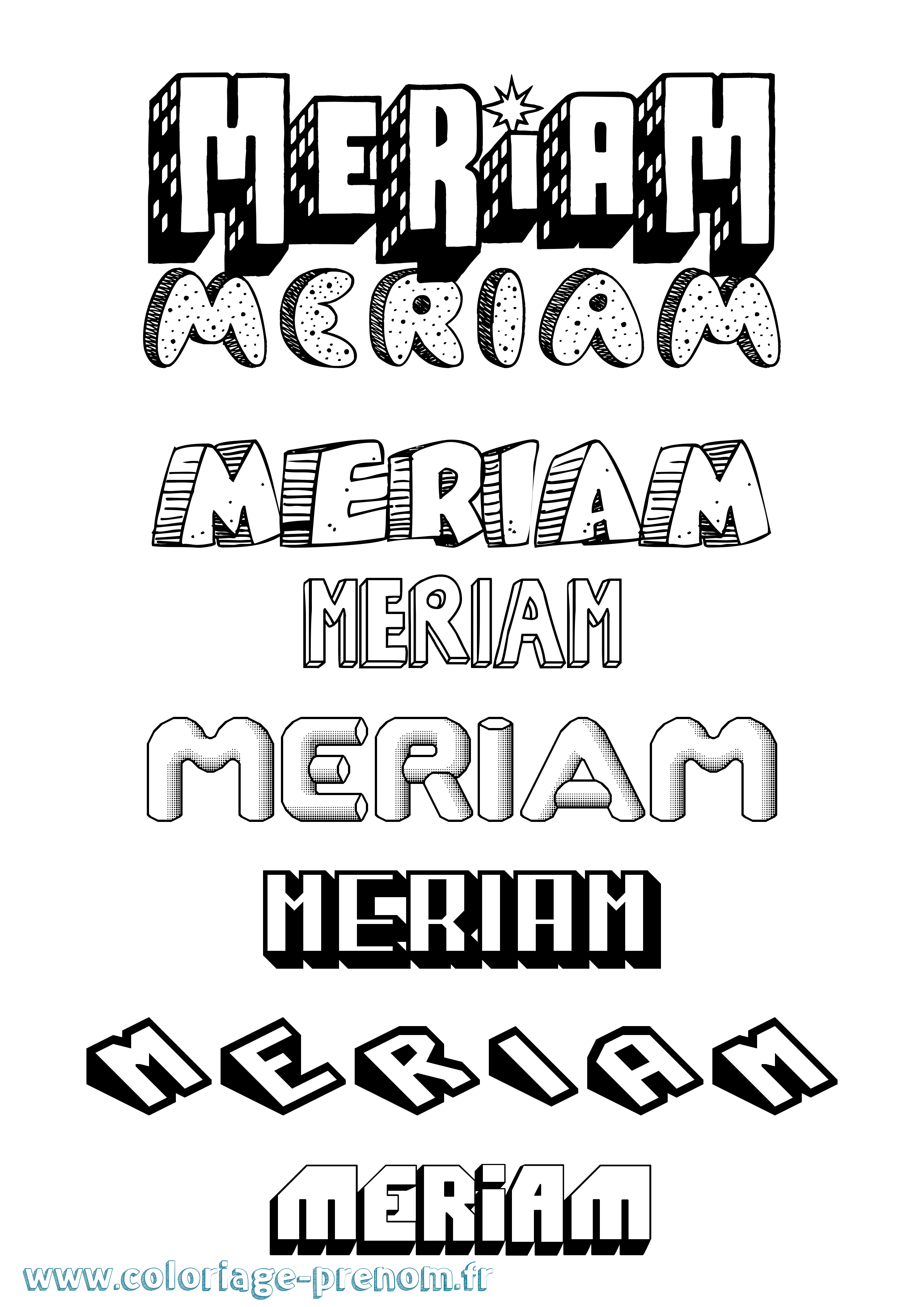 Coloriage Meriam Coloriage prénom Meriam