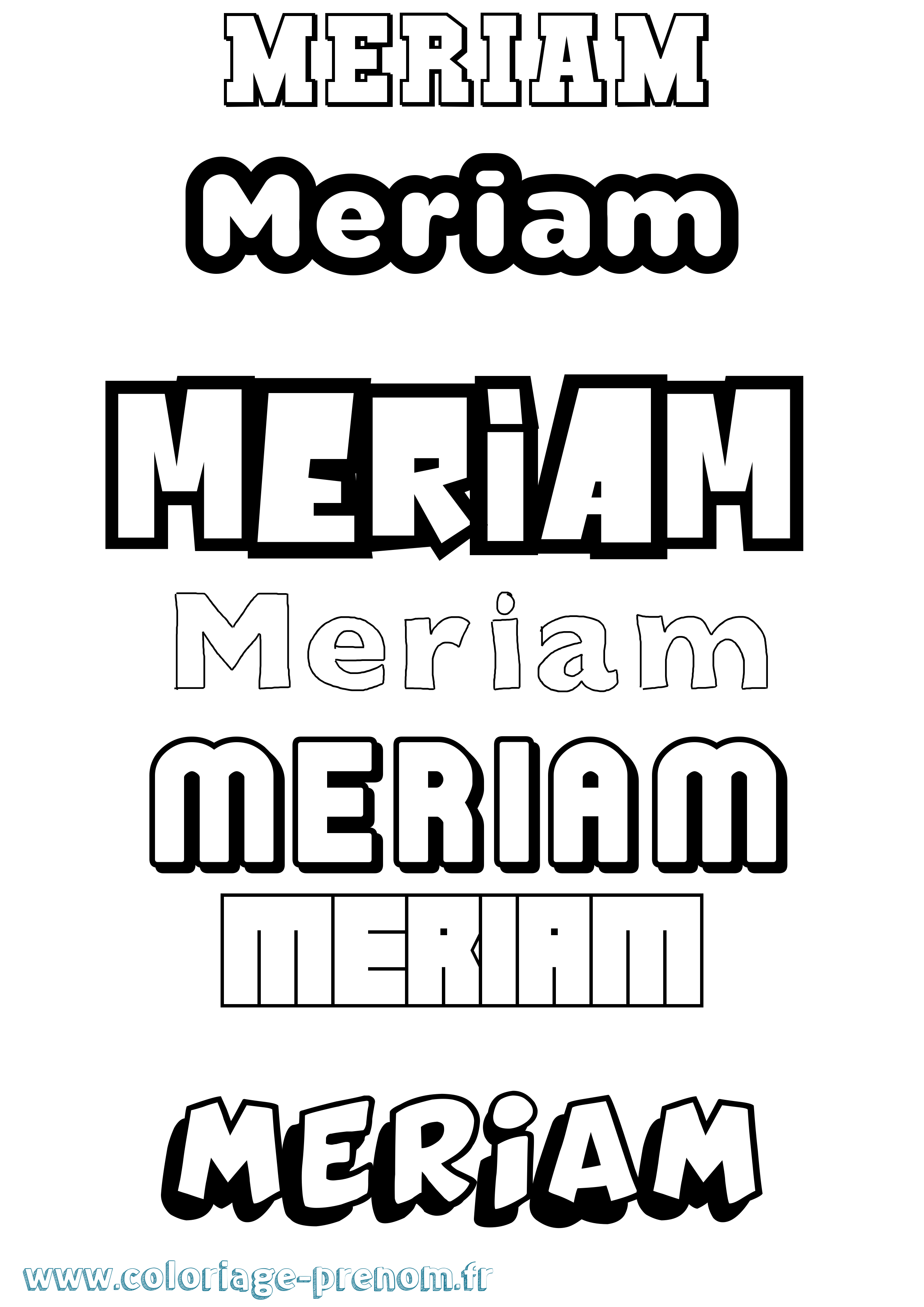 Coloriage prénom Meriam