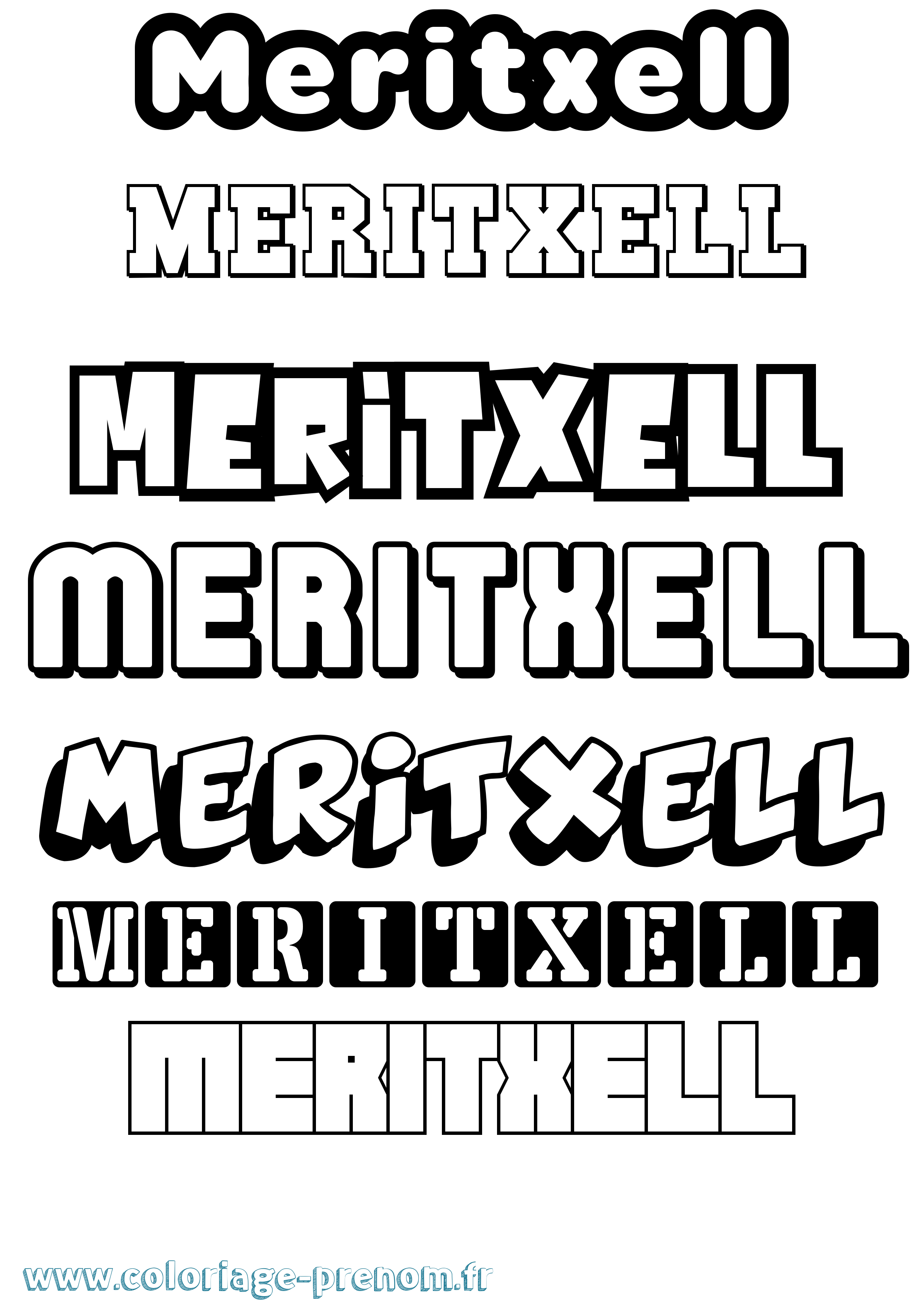 Coloriage prénom Meritxell Simple