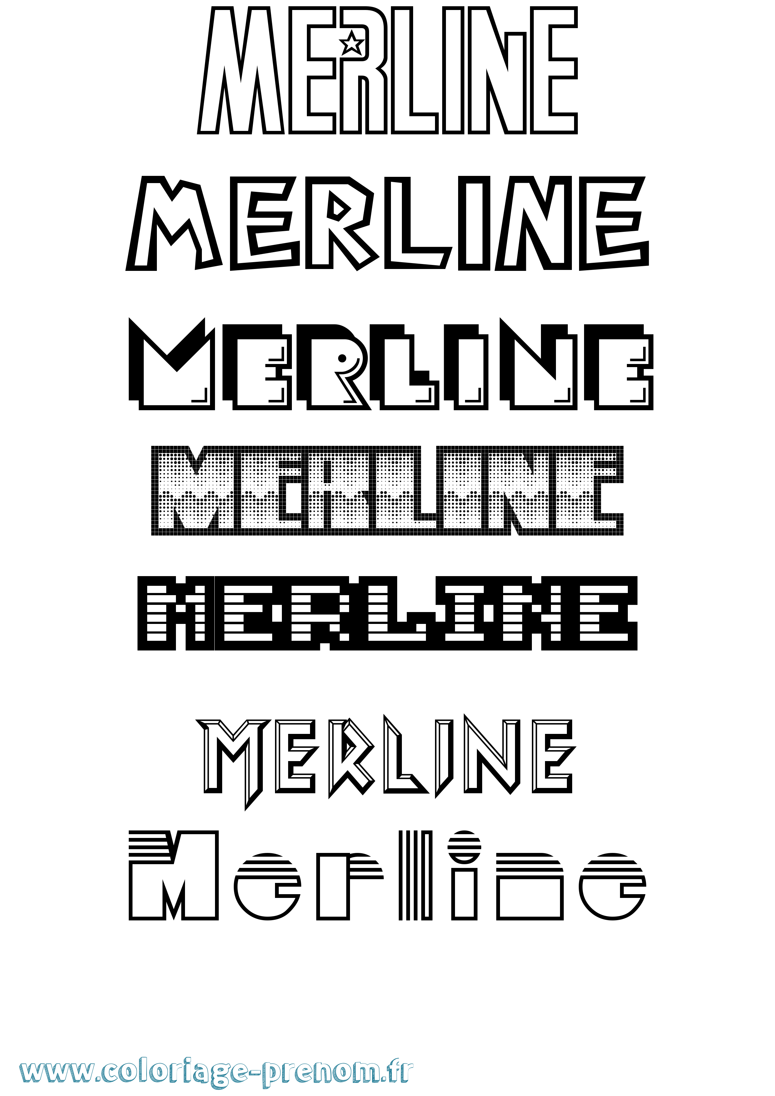 Coloriage prénom Merline Jeux Vidéos