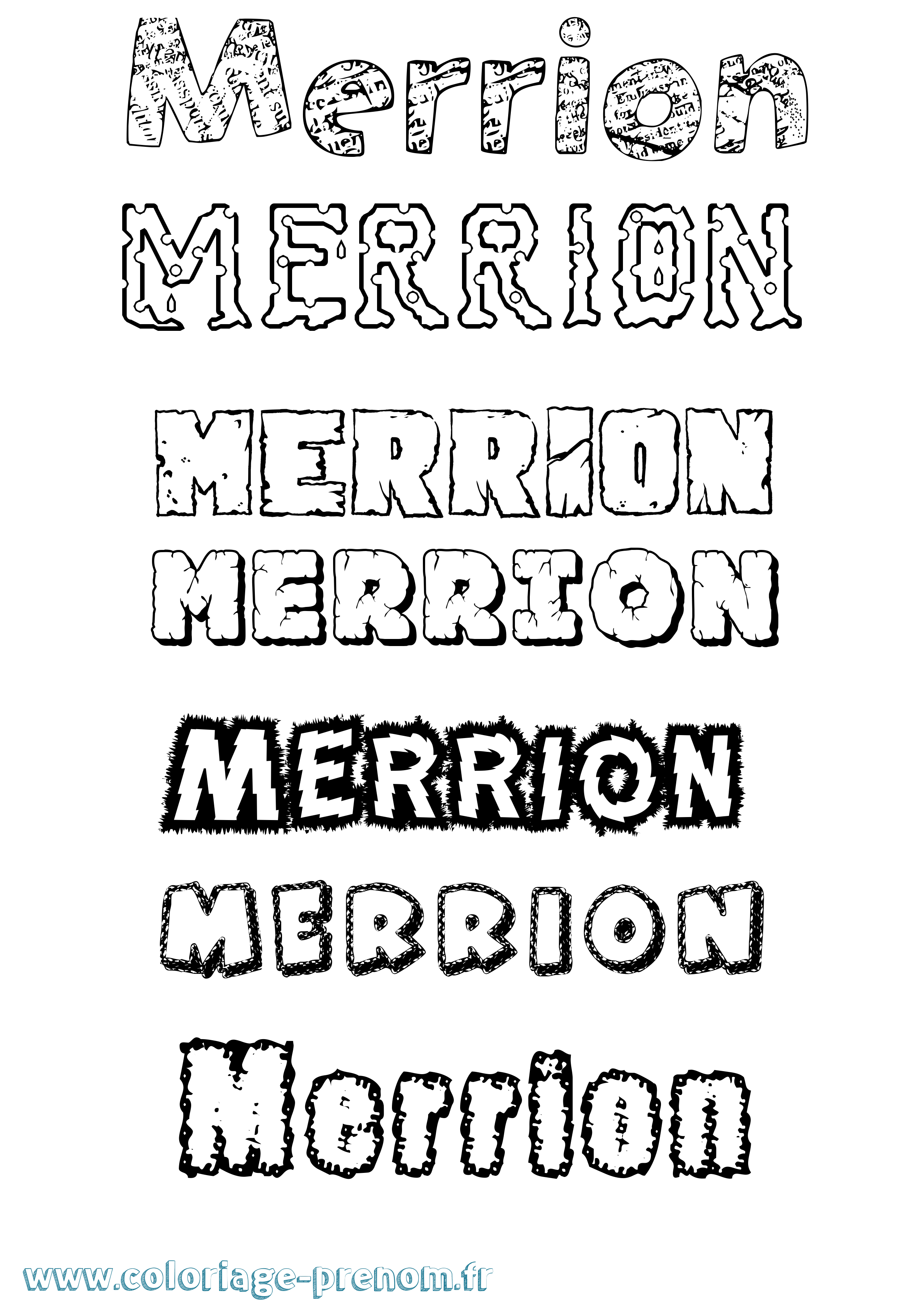 Coloriage prénom Merrion Destructuré