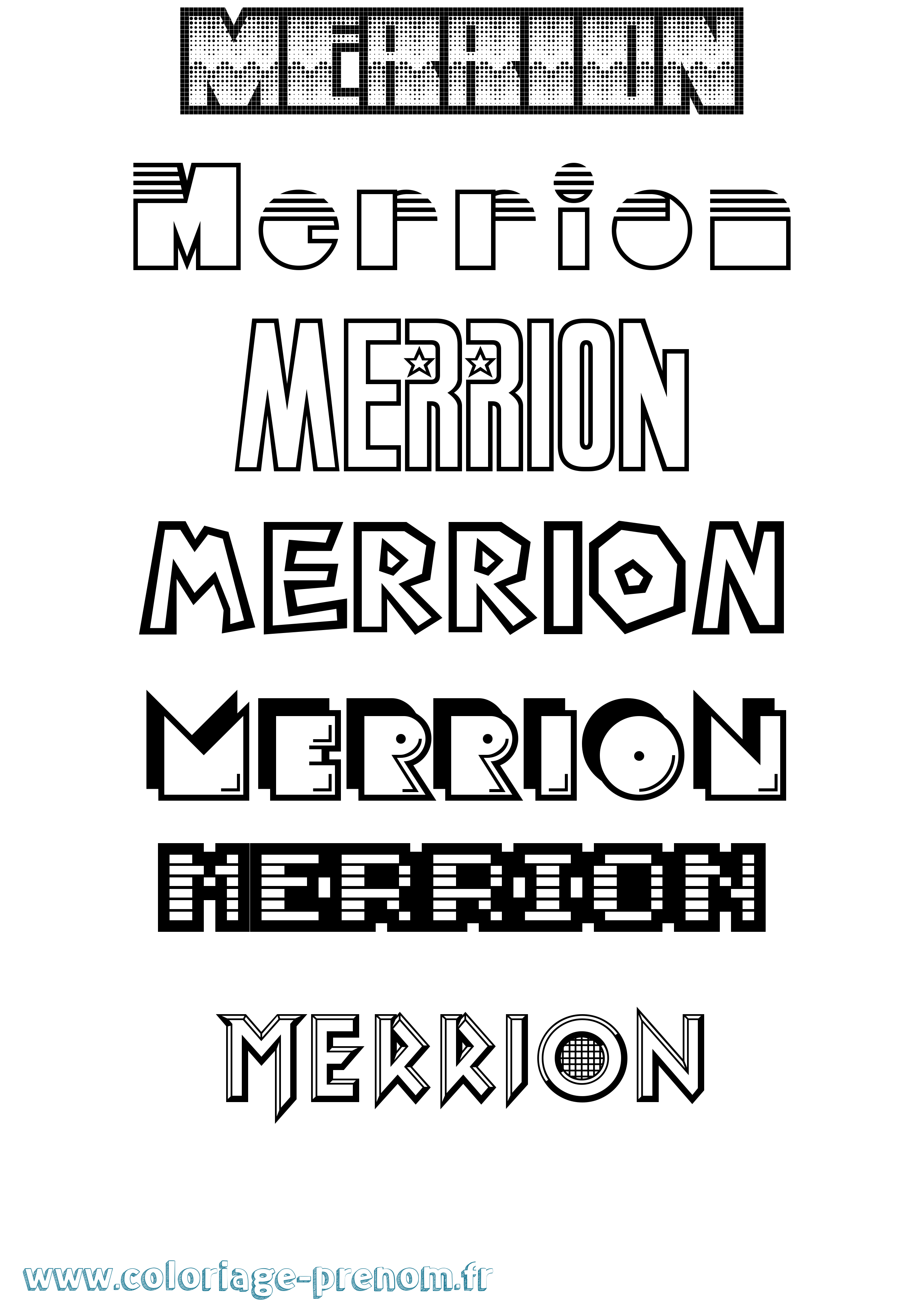 Coloriage prénom Merrion Jeux Vidéos