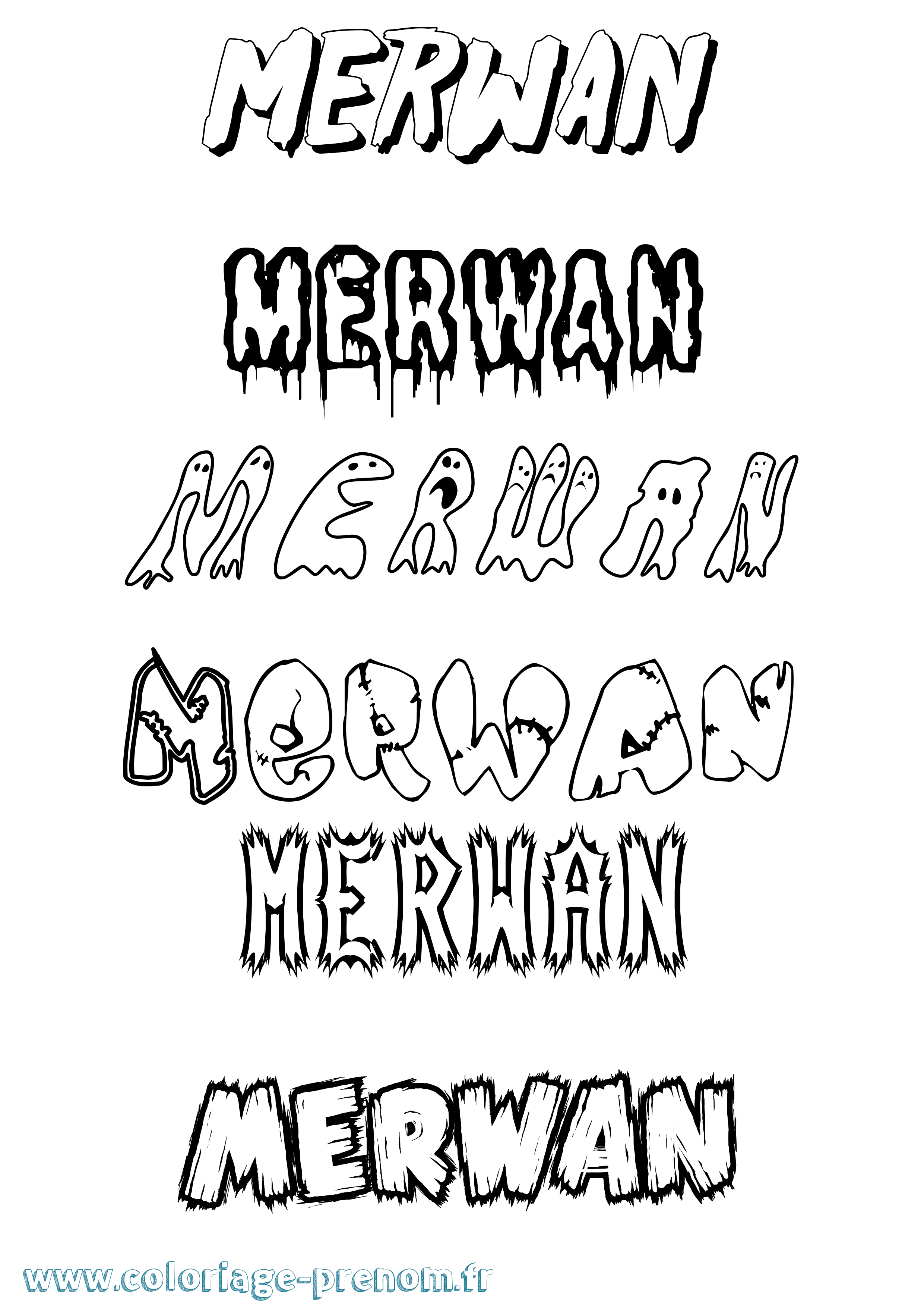 Coloriage Merwan Frisson Coloriage prénom Merwan Frisson
