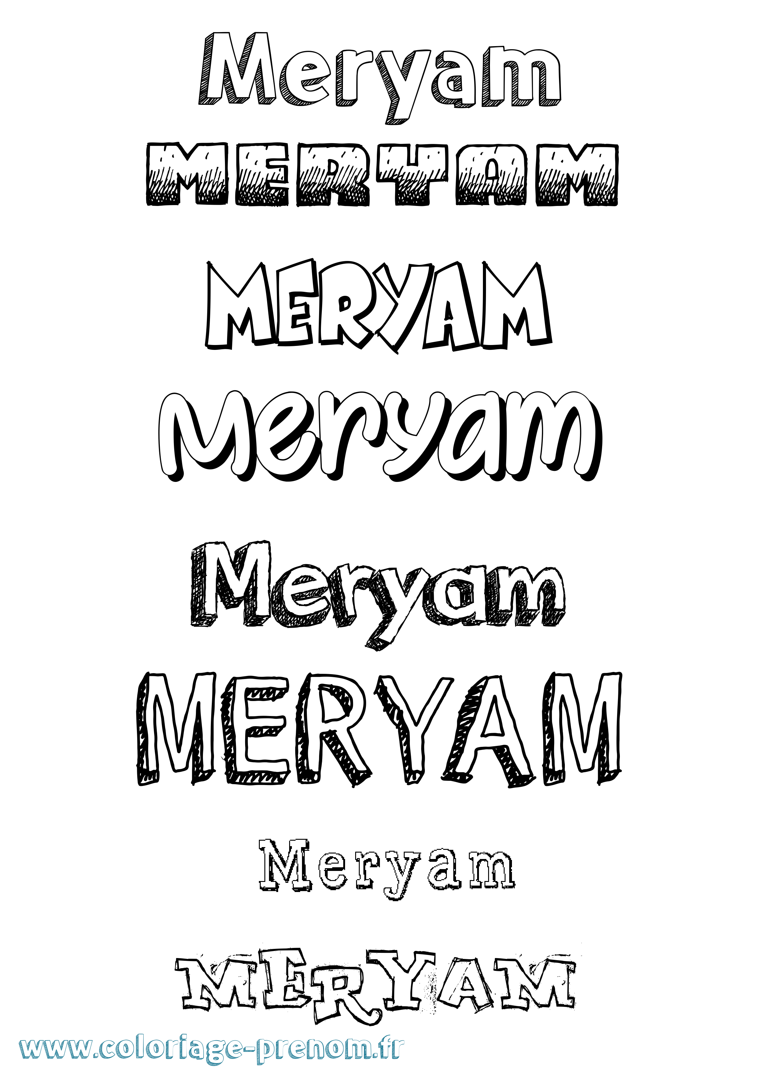 Coloriage prénom Meryam