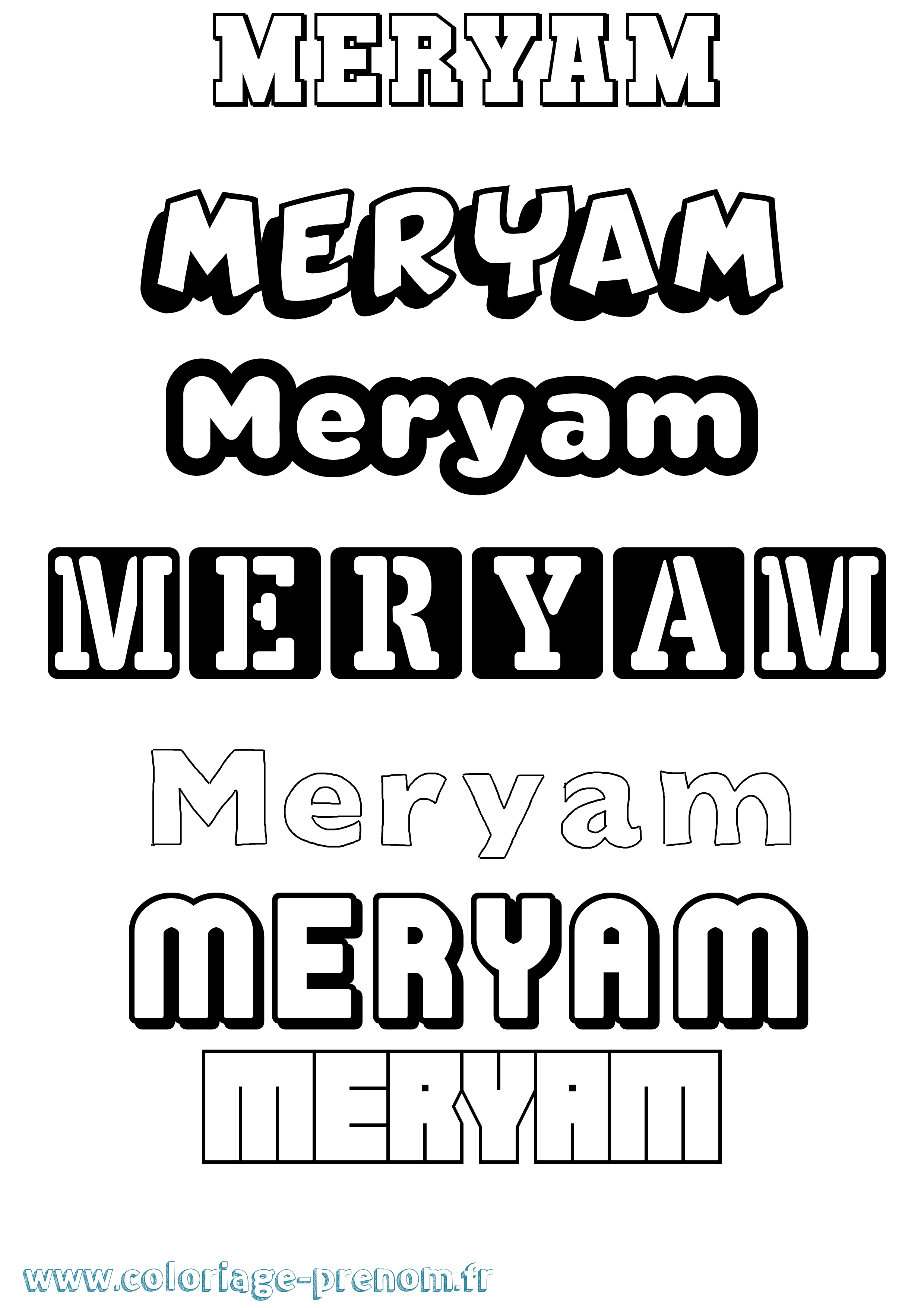 Coloriage prénom Meryam