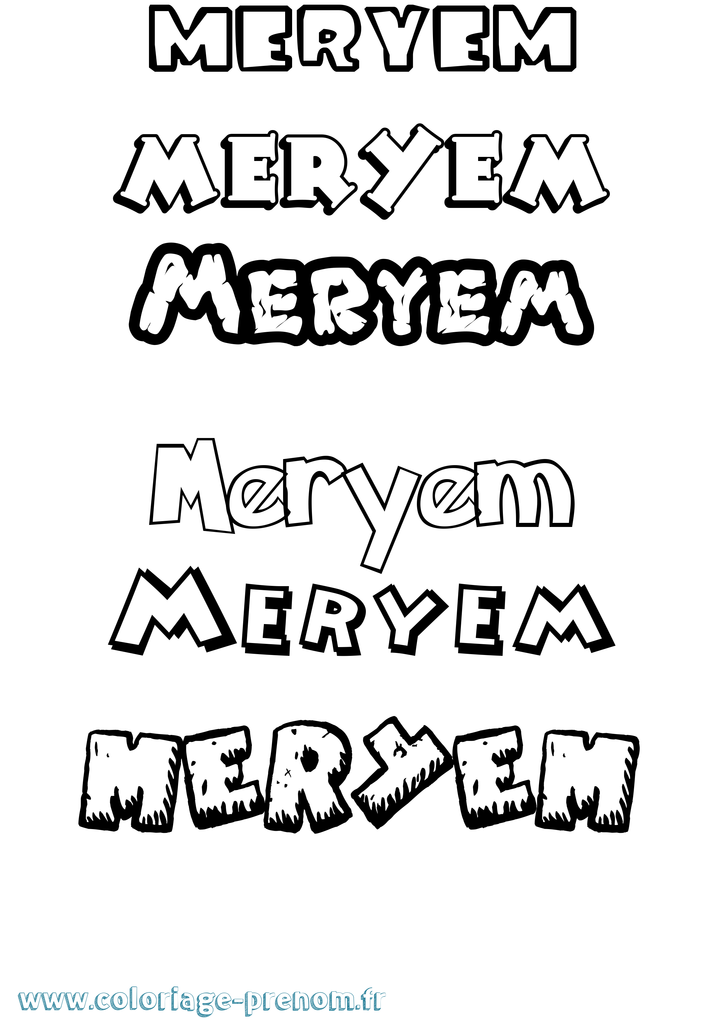 Coloriage prénom Meryem
