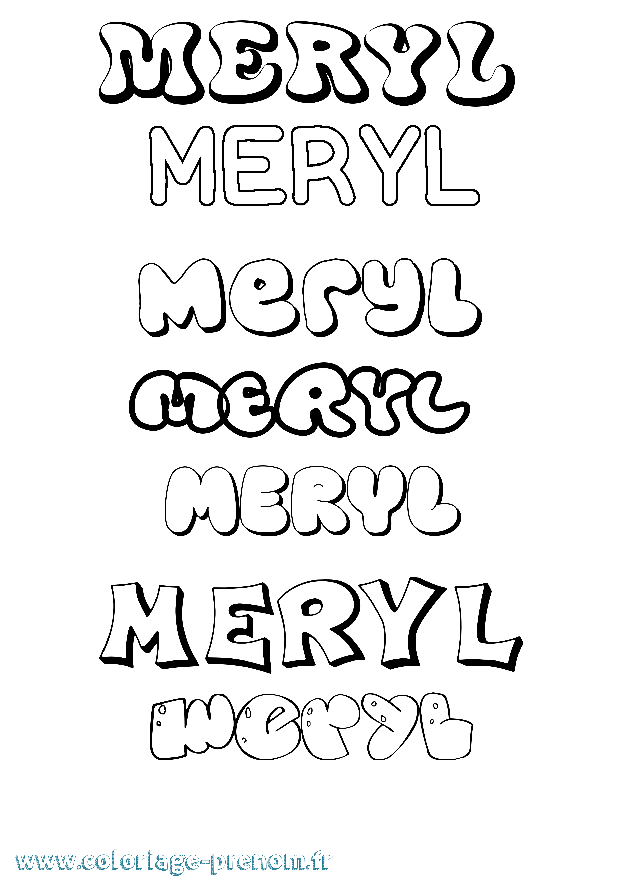 Coloriage Meryl Coloriage prénom Meryl