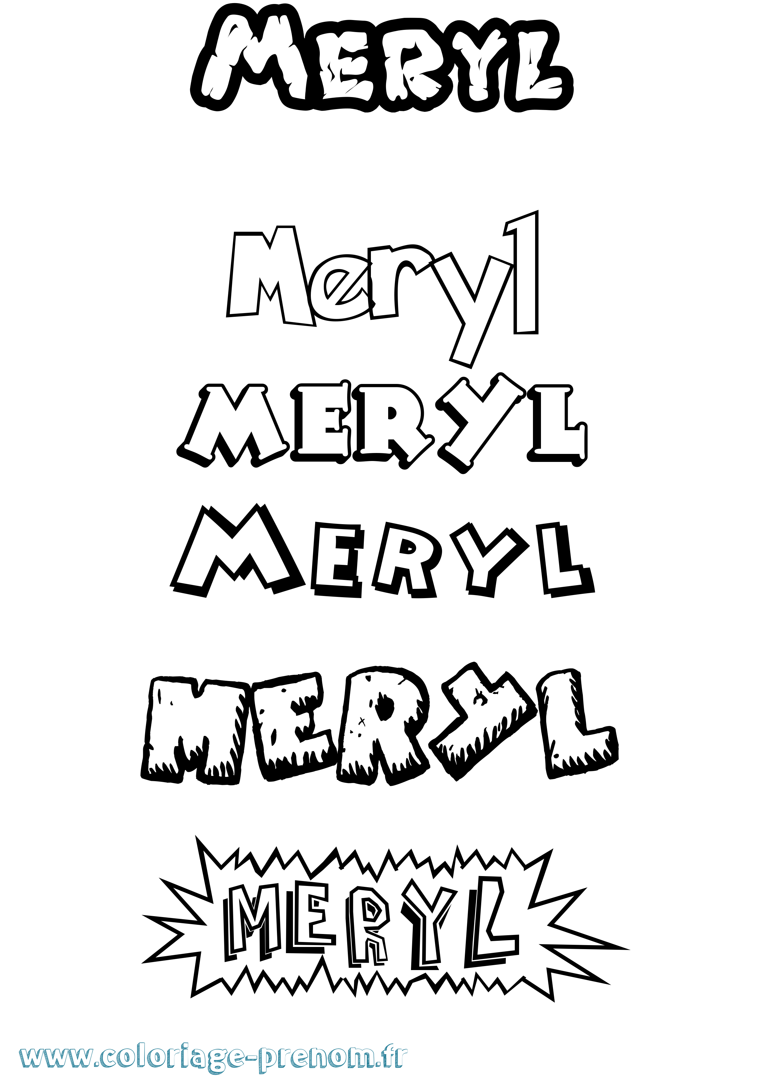 Coloriage Meryl Coloriage prénom Meryl