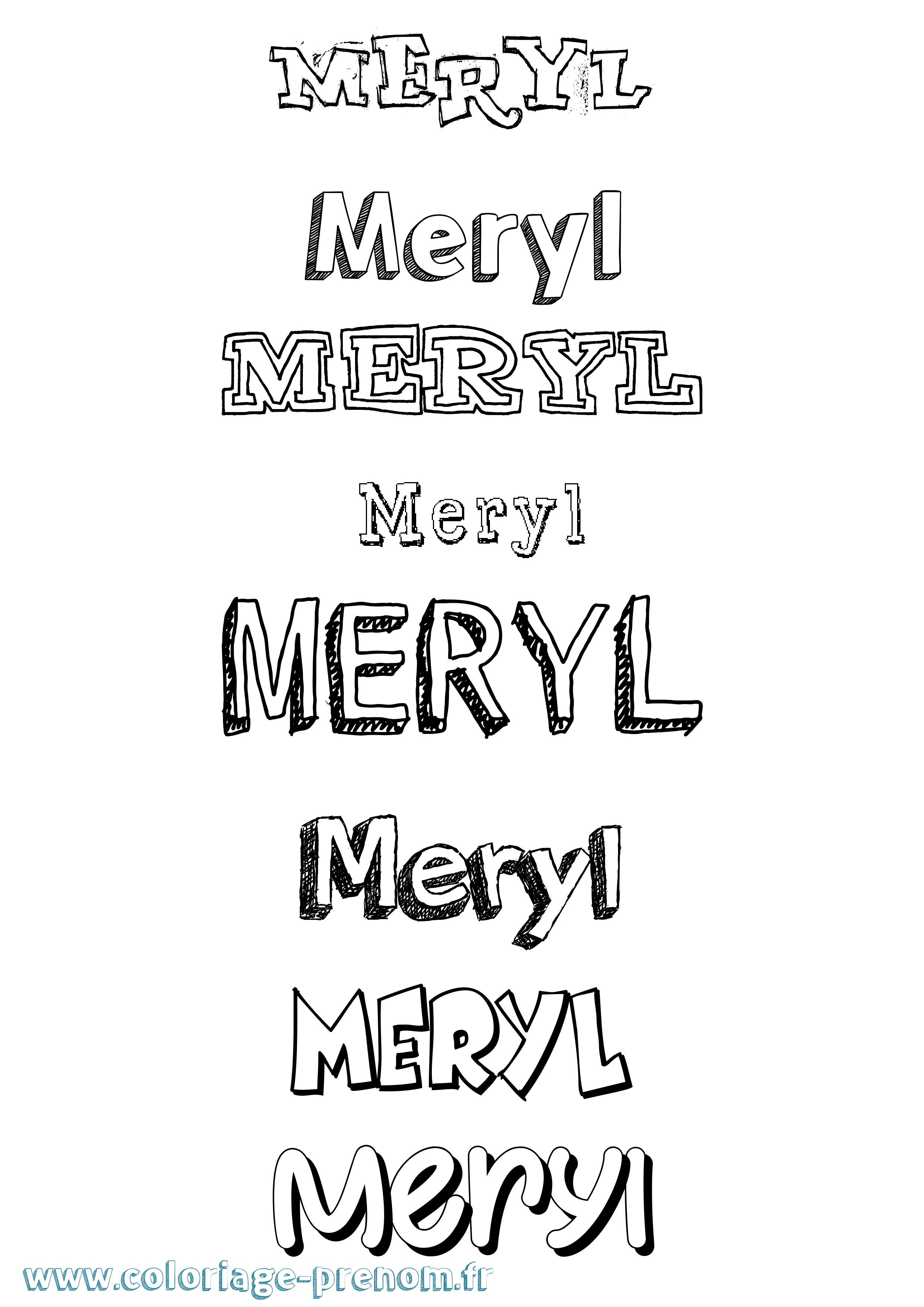 Coloriage Meryl Coloriage prénom Meryl