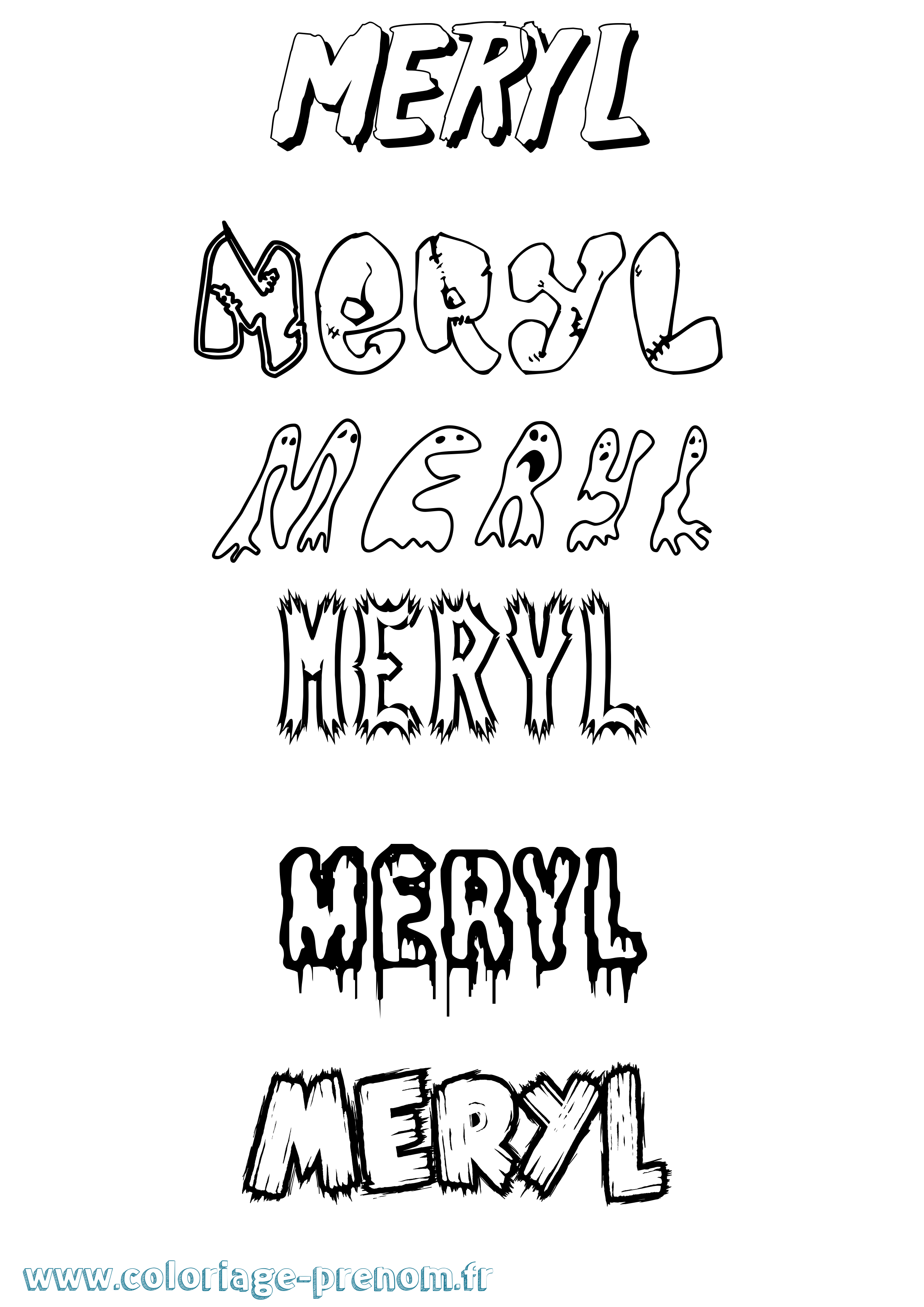 Coloriage Meryl Coloriage prénom Meryl