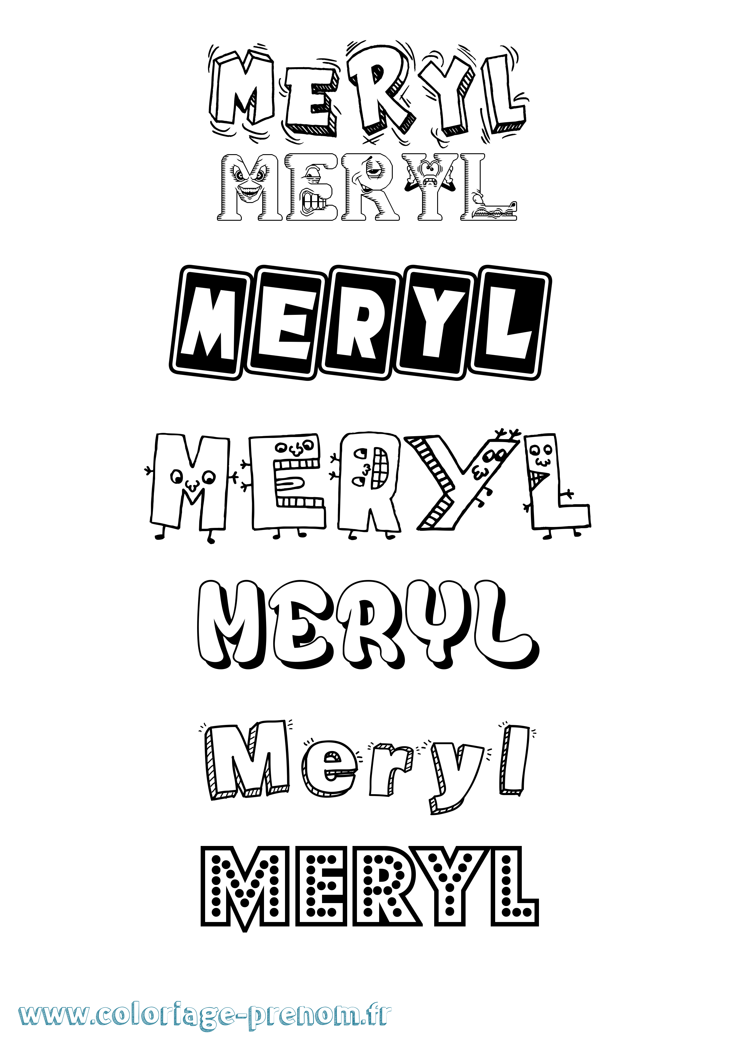 Coloriage Meryl Coloriage prénom Meryl