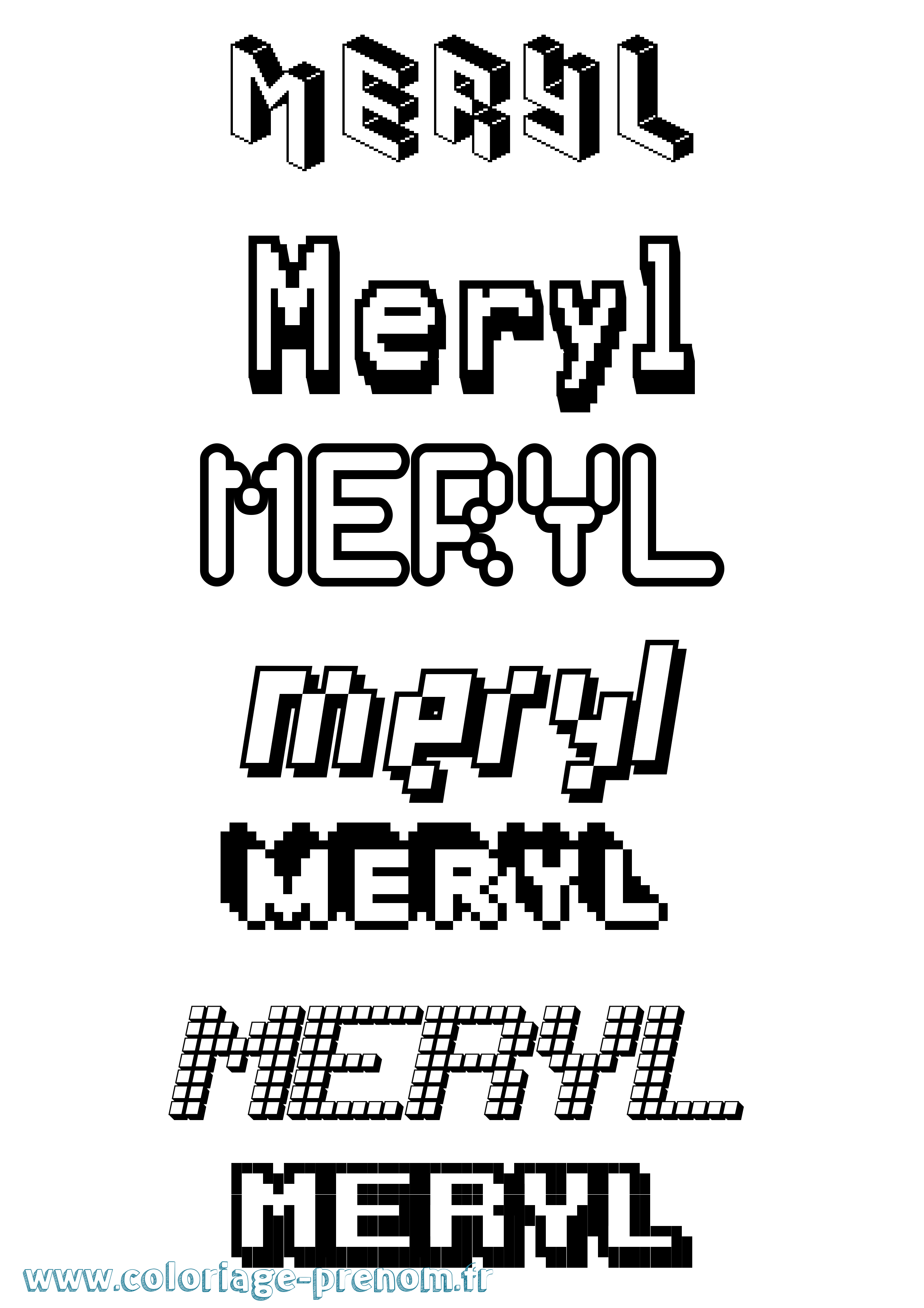 Coloriage prénom Meryl