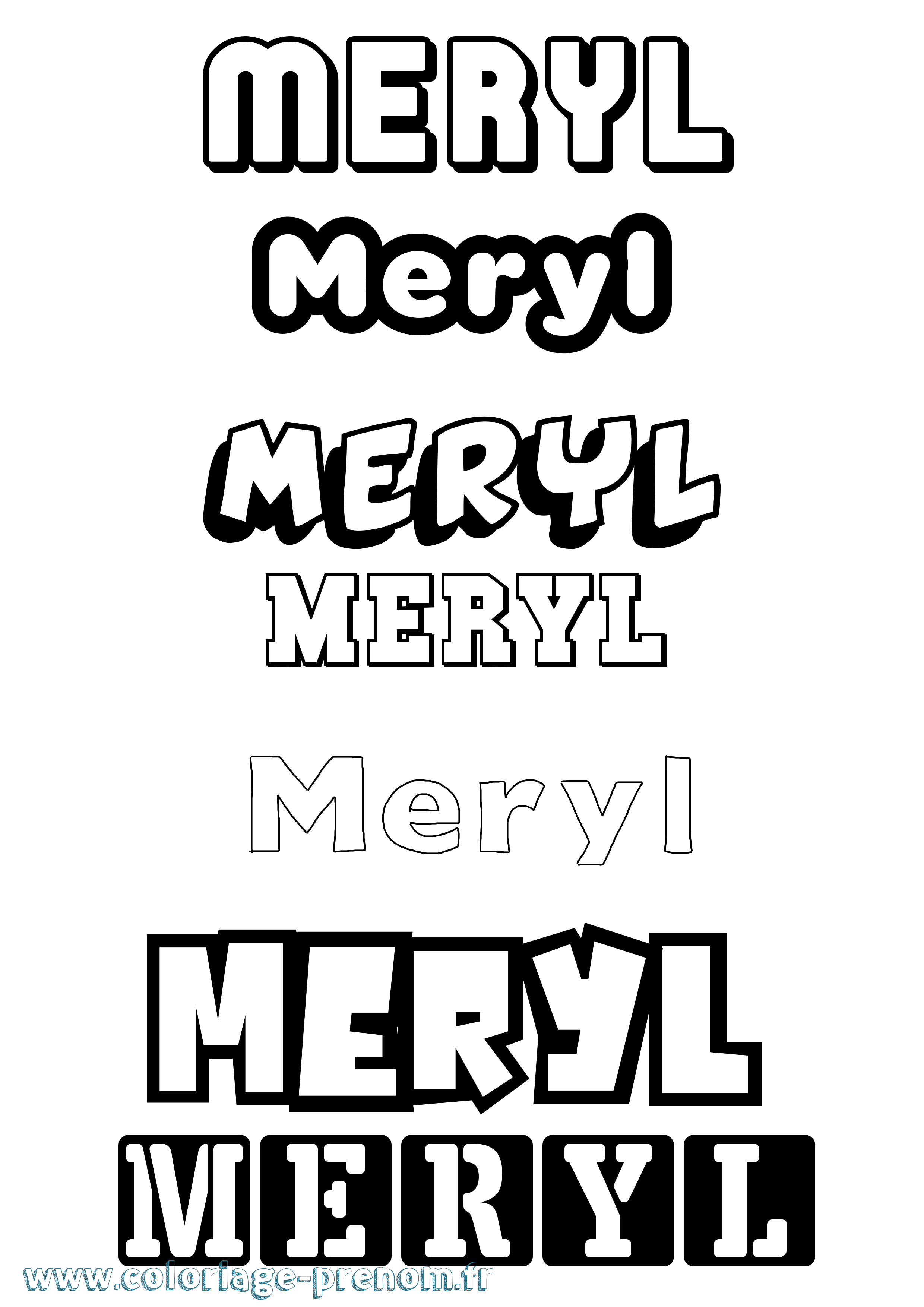 Coloriage Meryl Coloriage prénom Meryl