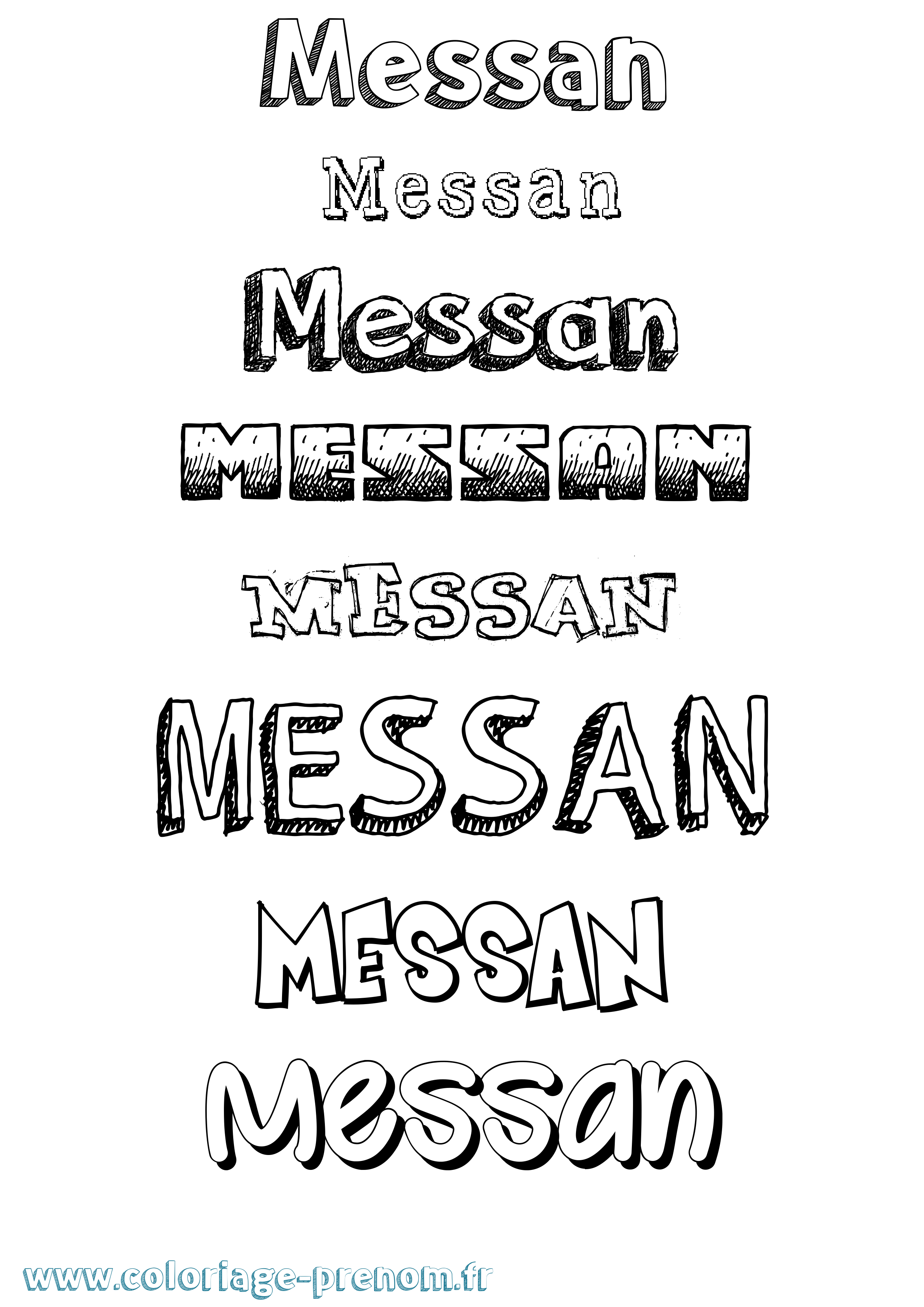 Coloriage prénom Messan Dessiné