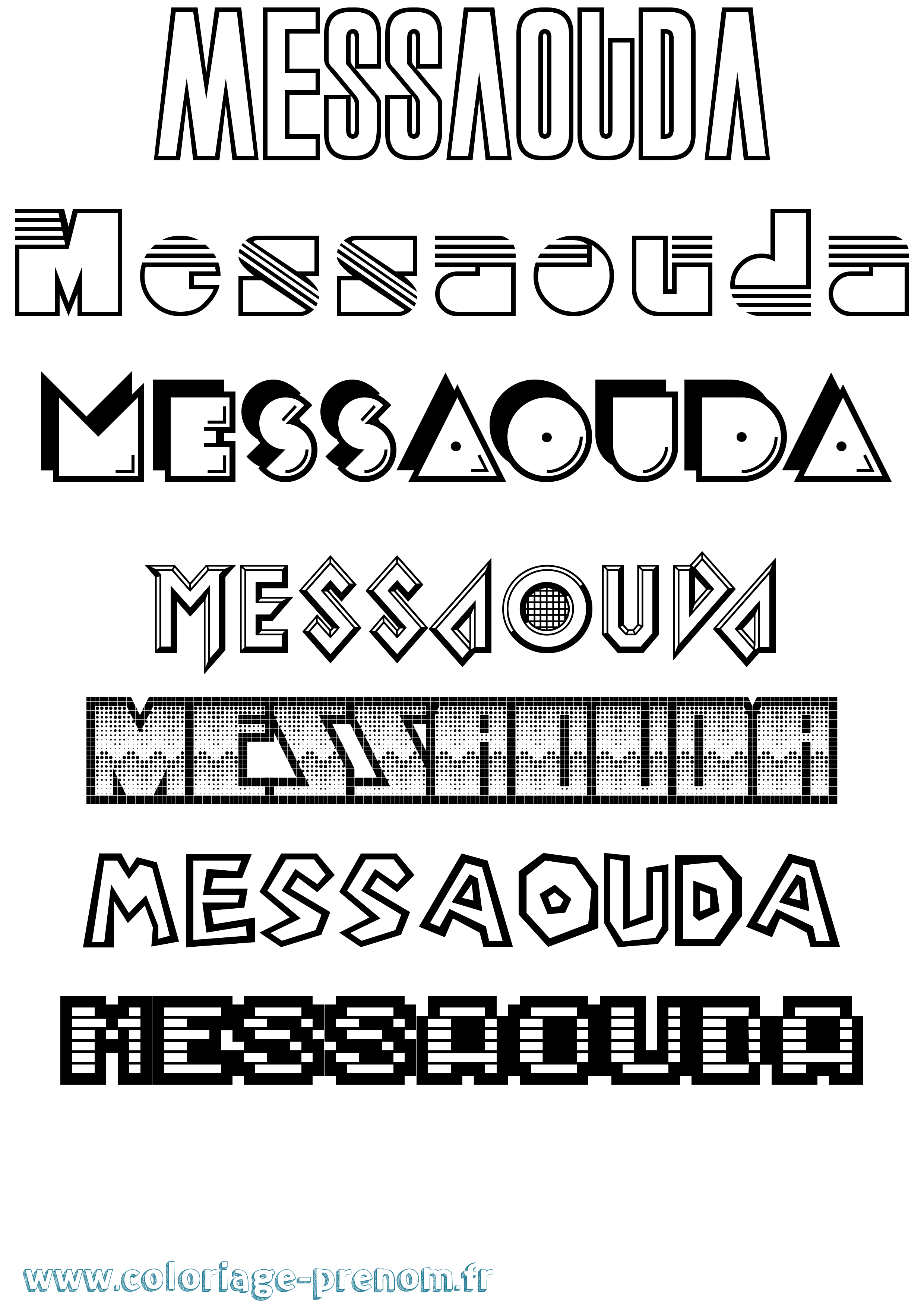 Coloriage Messaouda Jeux Vidéos Coloriage prénom Messaouda Jeux Vidéos
