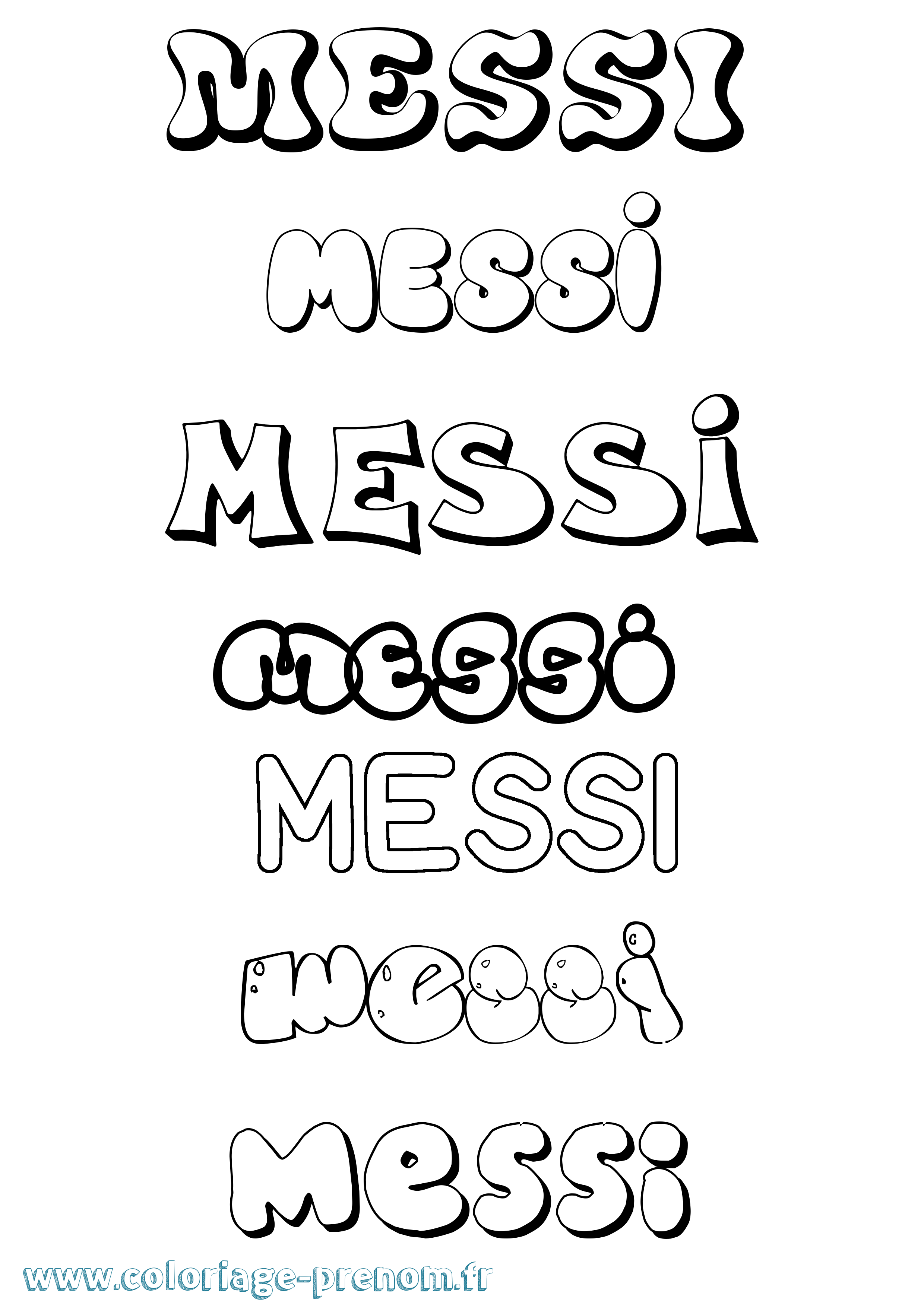 Coloriage Messi Bubble Coloriage prénom Messi Bubble