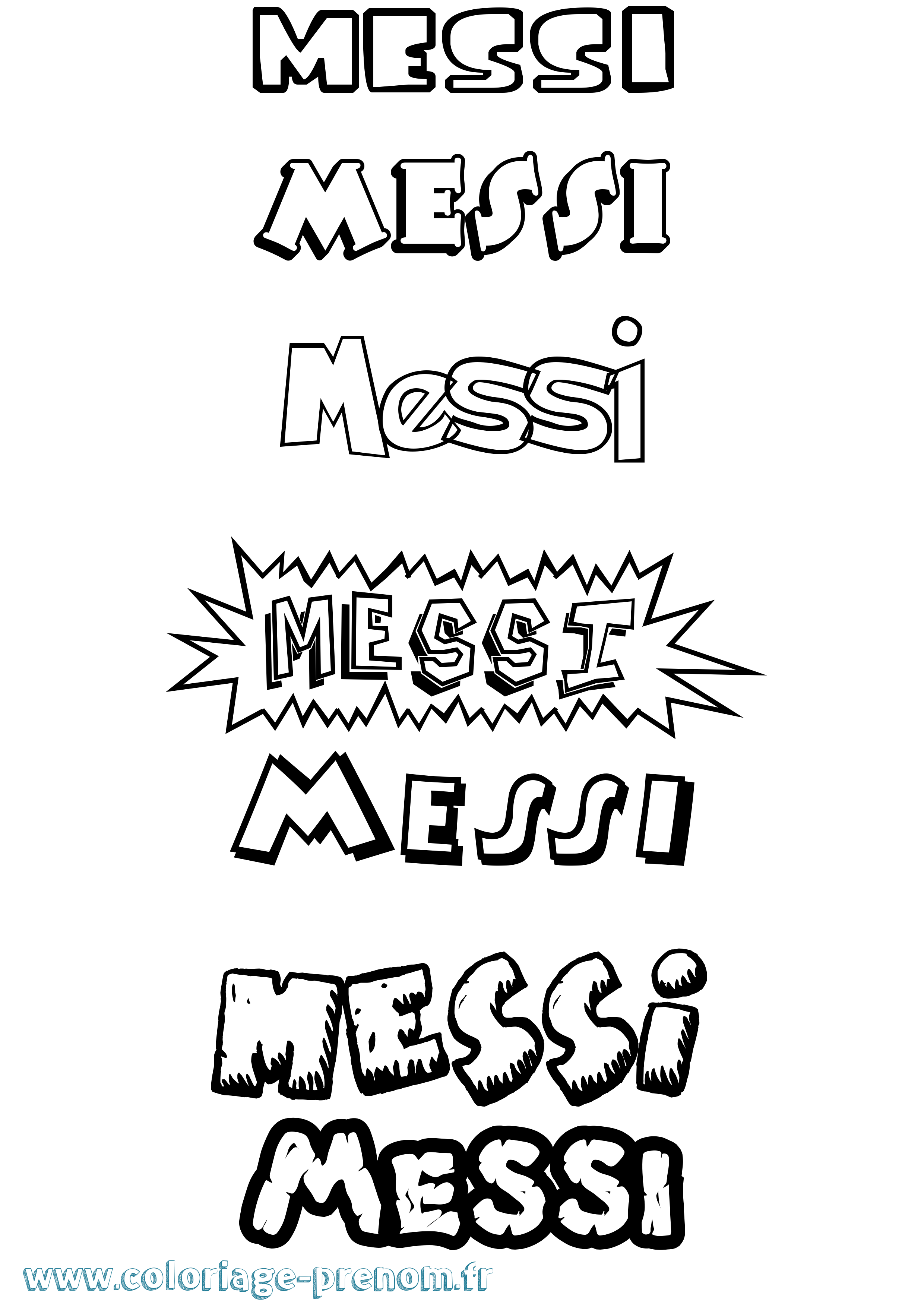 Coloriage Messi Dessin Animé Coloriage prénom Messi Dessin Animé