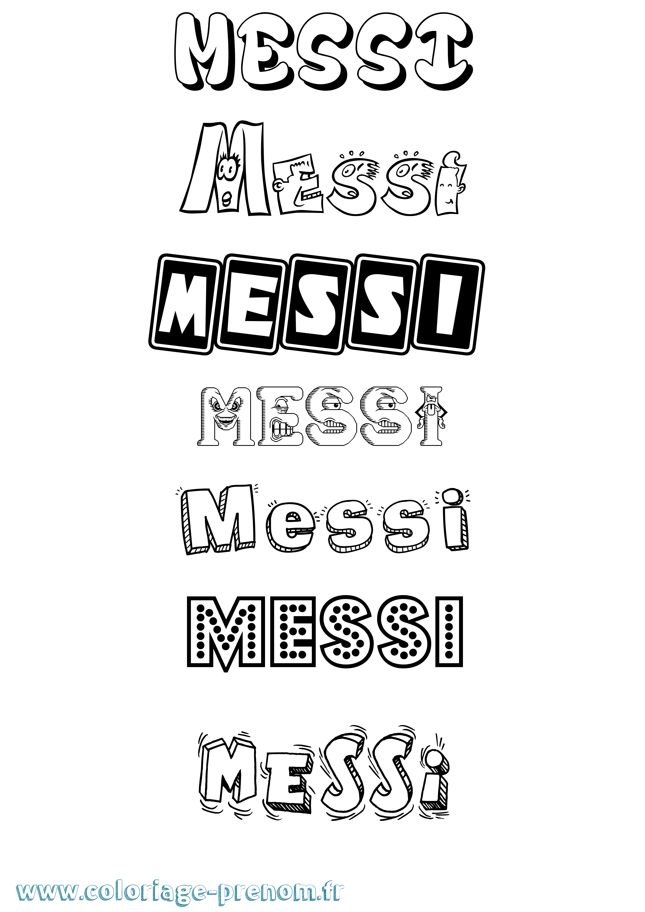 Coloriage Messi Fun Coloriage prénom Messi Fun