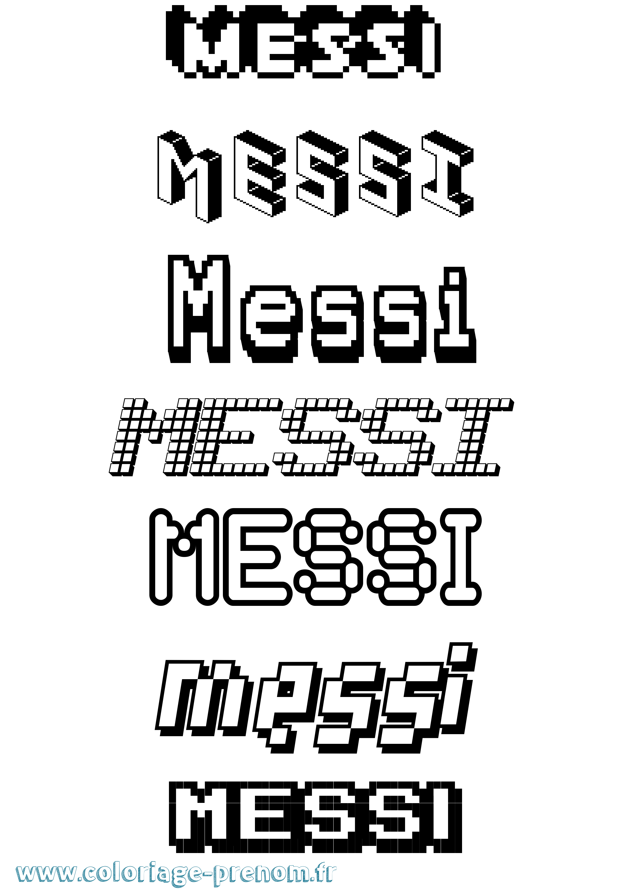 Coloriage Messi Pixel Coloriage prénom Messi Pixel