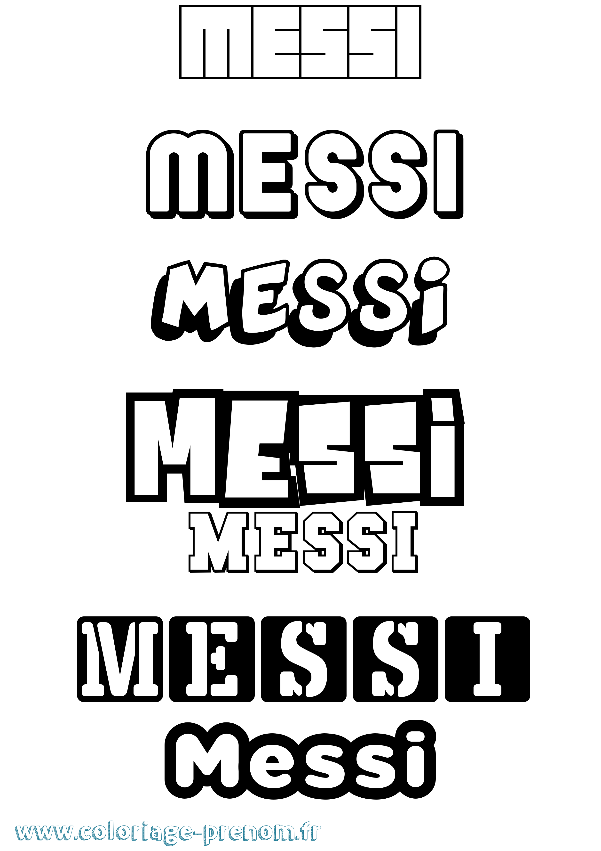 Coloriage Messi Simple Coloriage prénom Messi Simple