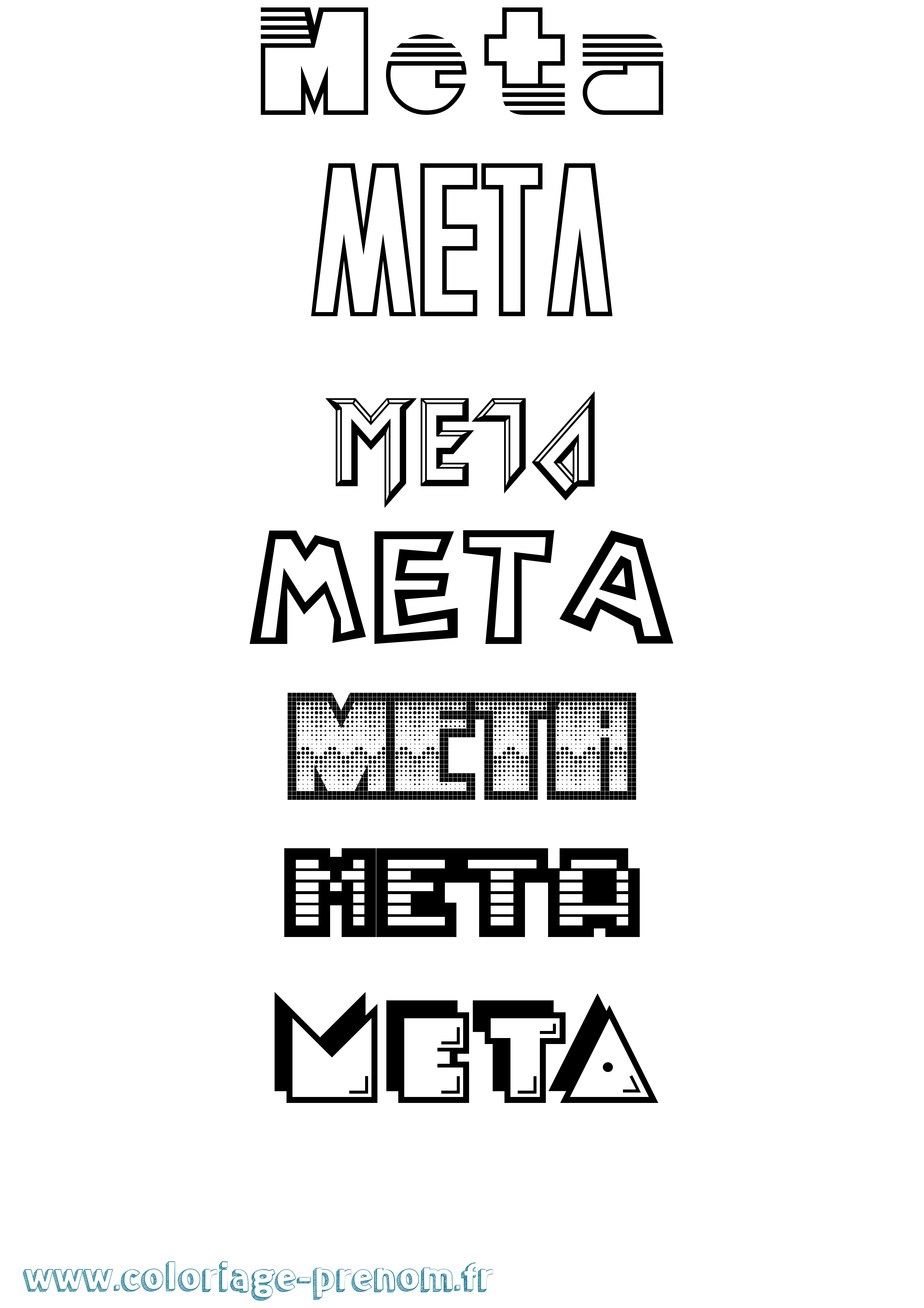 Coloriage Meta Jeux Vidéos Coloriage prénom Meta Jeux Vidéos