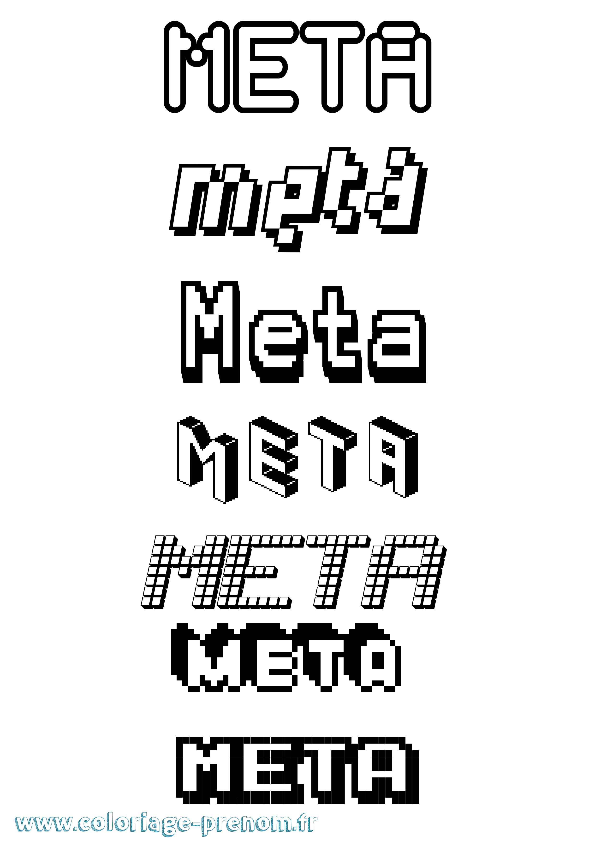 Coloriage Meta Pixel Coloriage prénom Meta Pixel