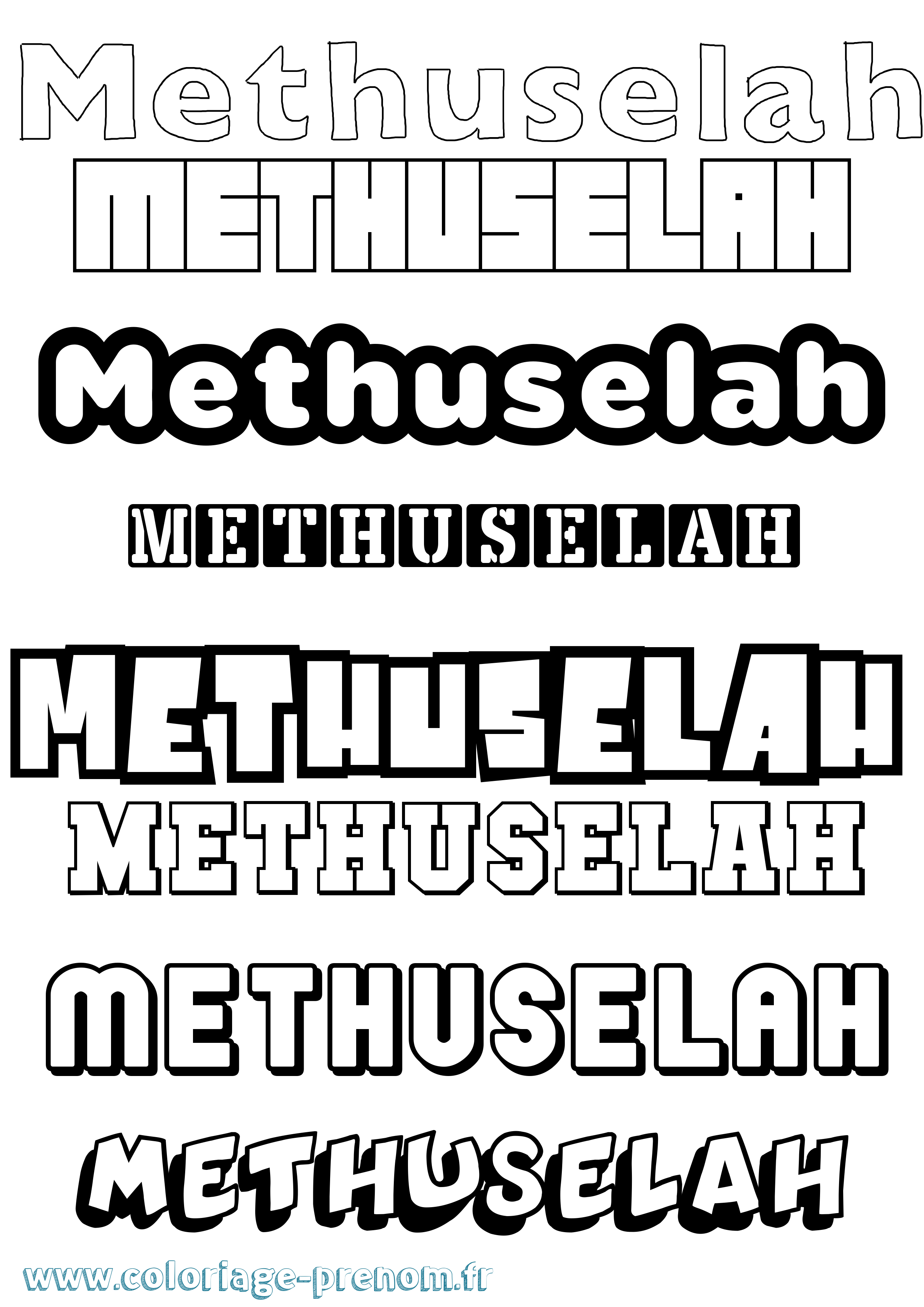 Coloriage prénom Methuselah Simple