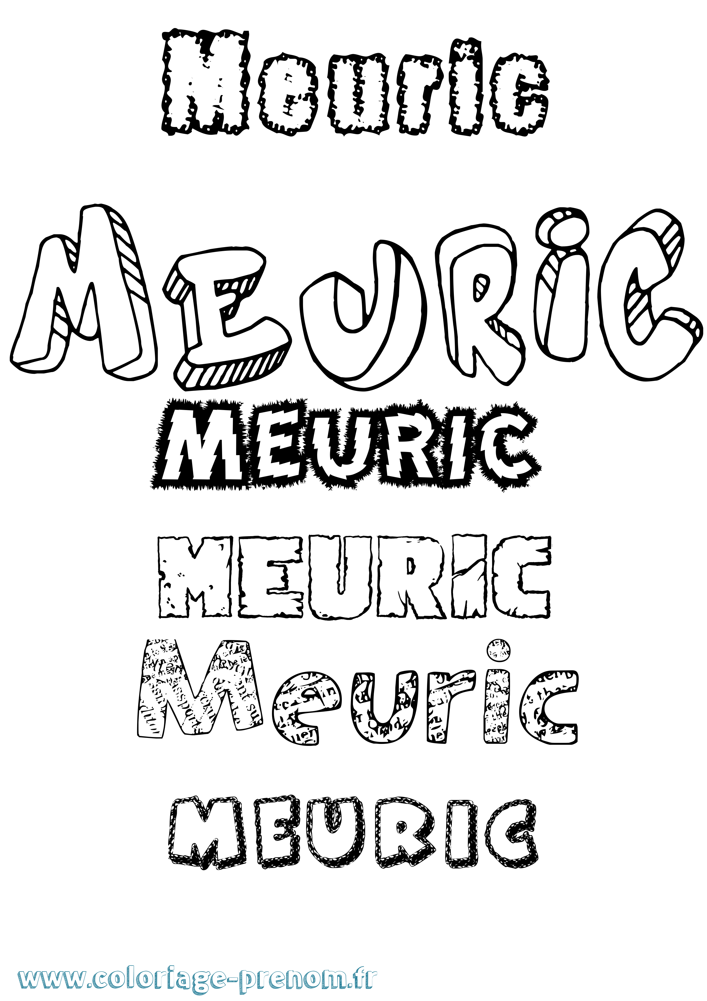 Coloriage prénom Meuric Destructuré