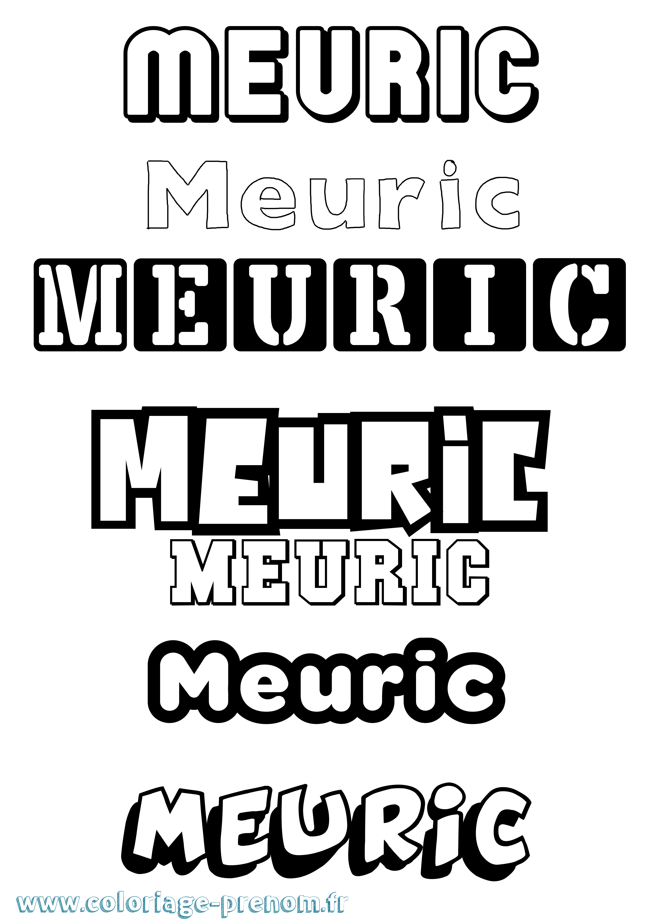 Coloriage prénom Meuric Simple