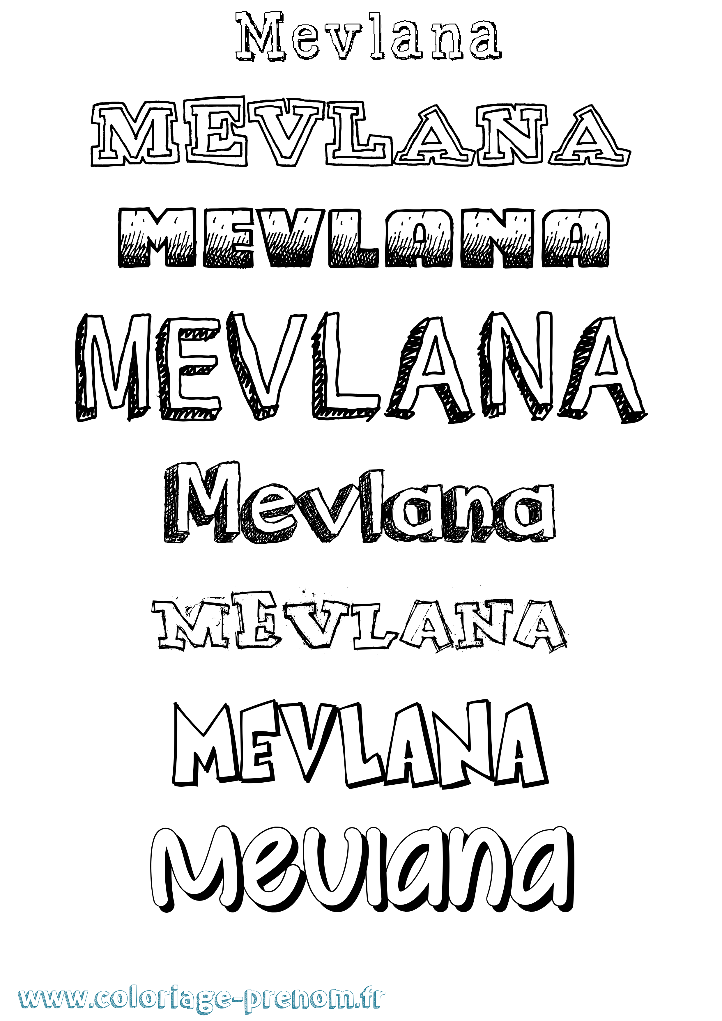 Coloriage prénom Mevlana Dessiné
