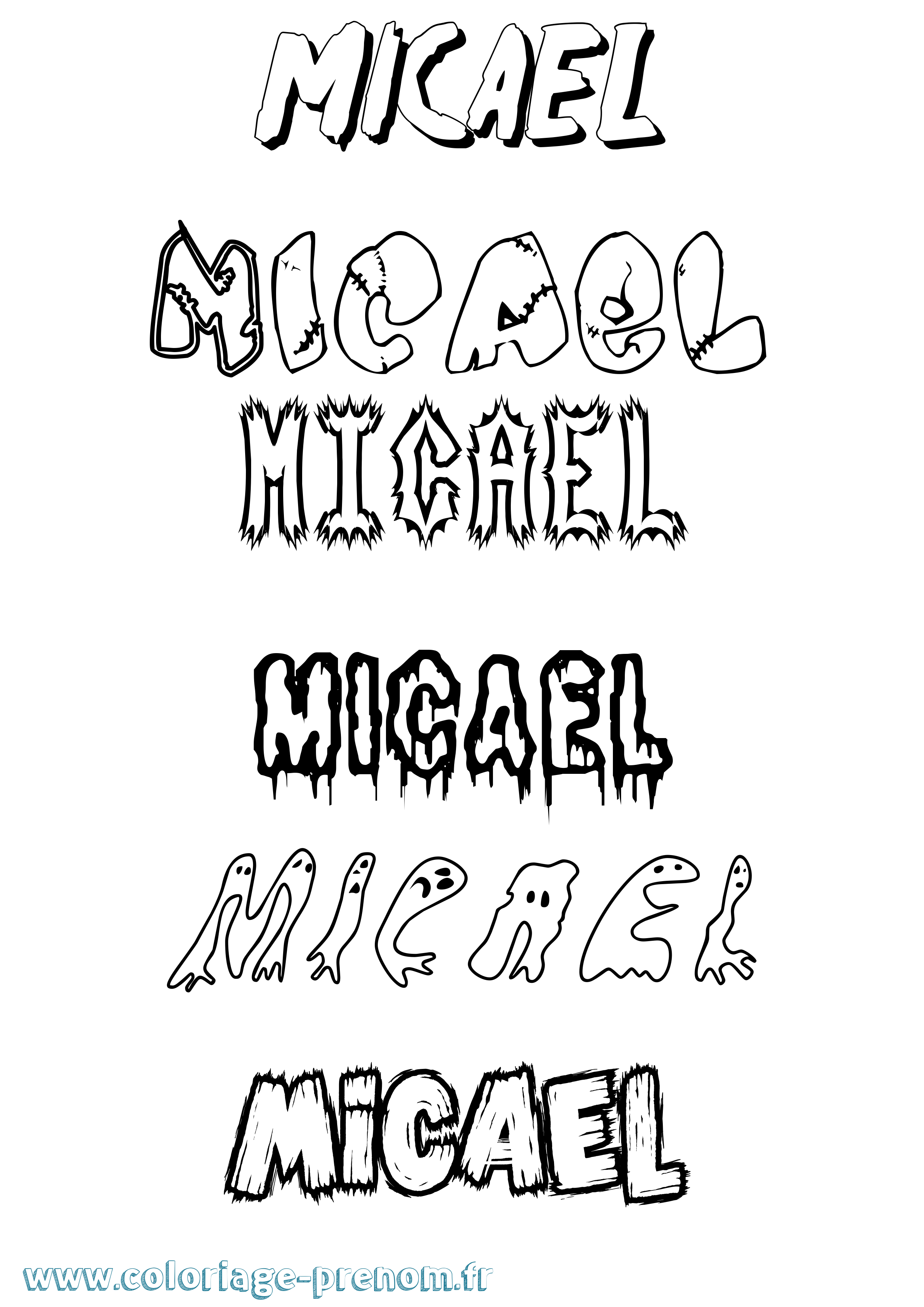 Coloriage Micael Frisson Coloriage prénom Micael Frisson