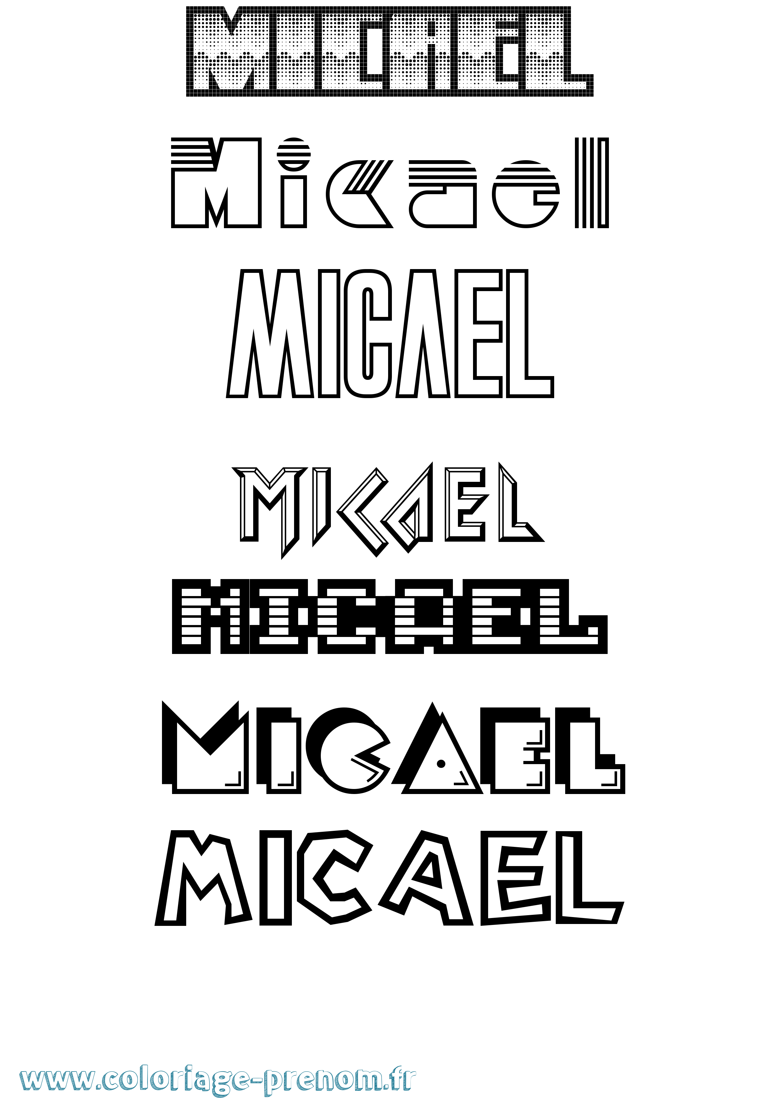 Coloriage Micael Jeux Vidéos Coloriage prénom Micael Jeux Vidéos