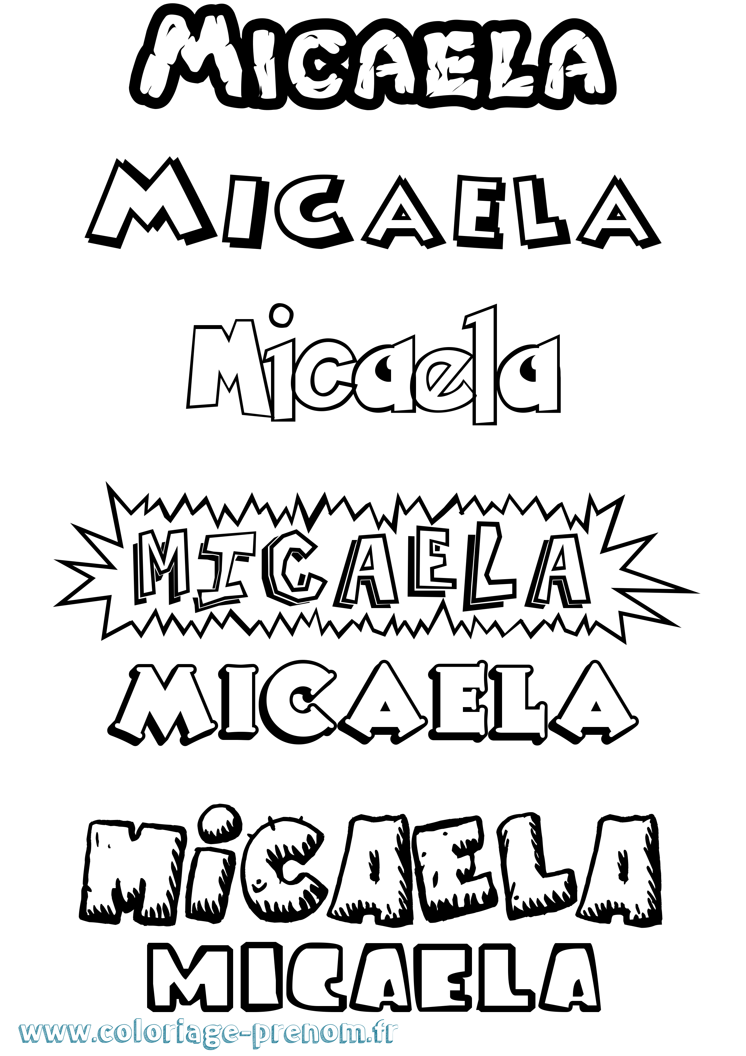 Coloriage prénom Micaela Dessin Animé