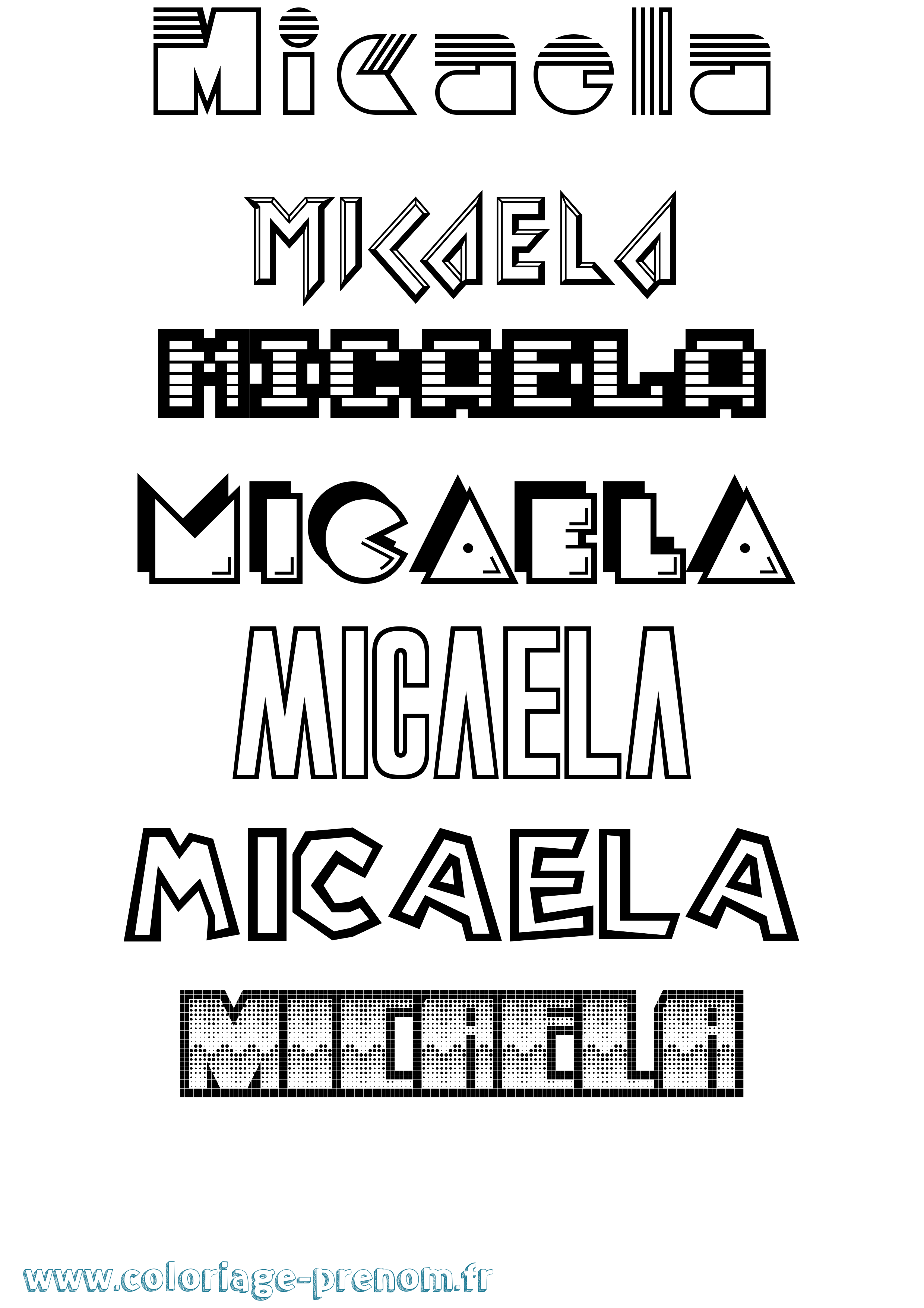 Coloriage prénom Micaela Jeux Vidéos