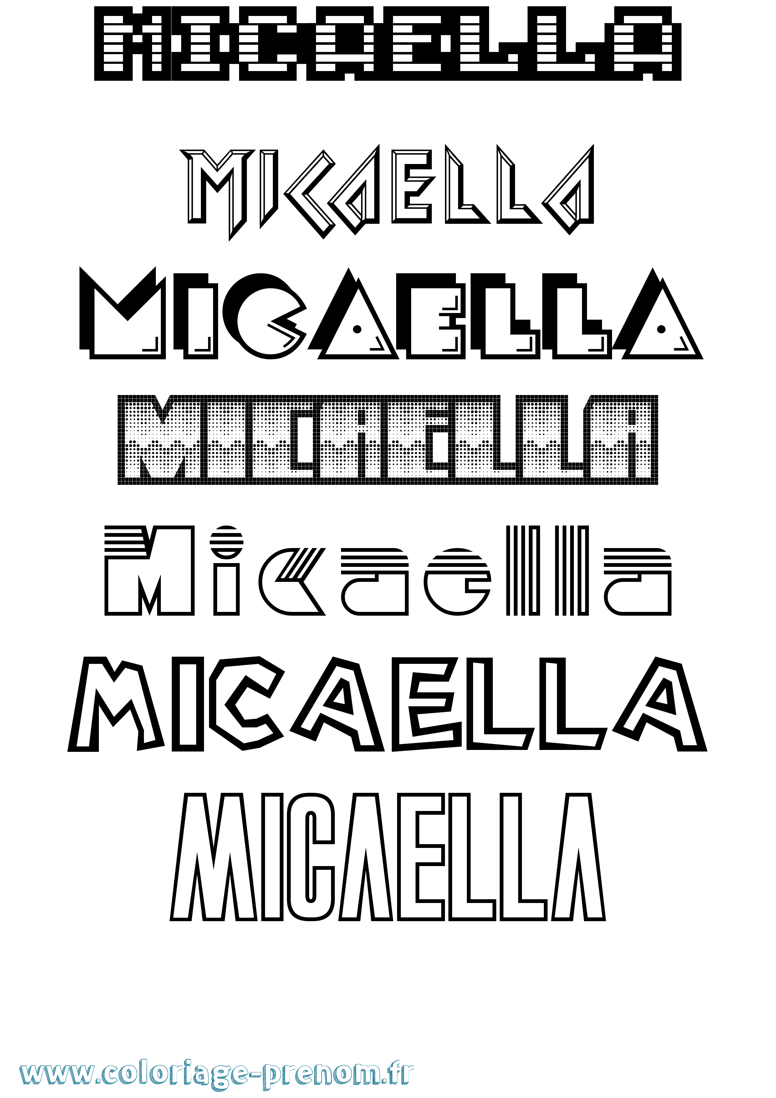 Coloriage prénom Micaella Jeux Vidéos