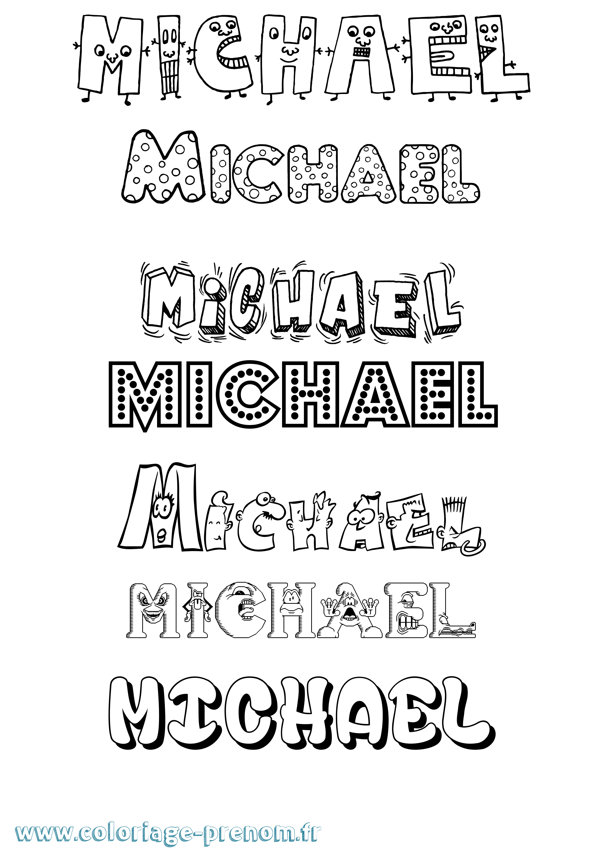 Coloriage prénom Michael Fun
