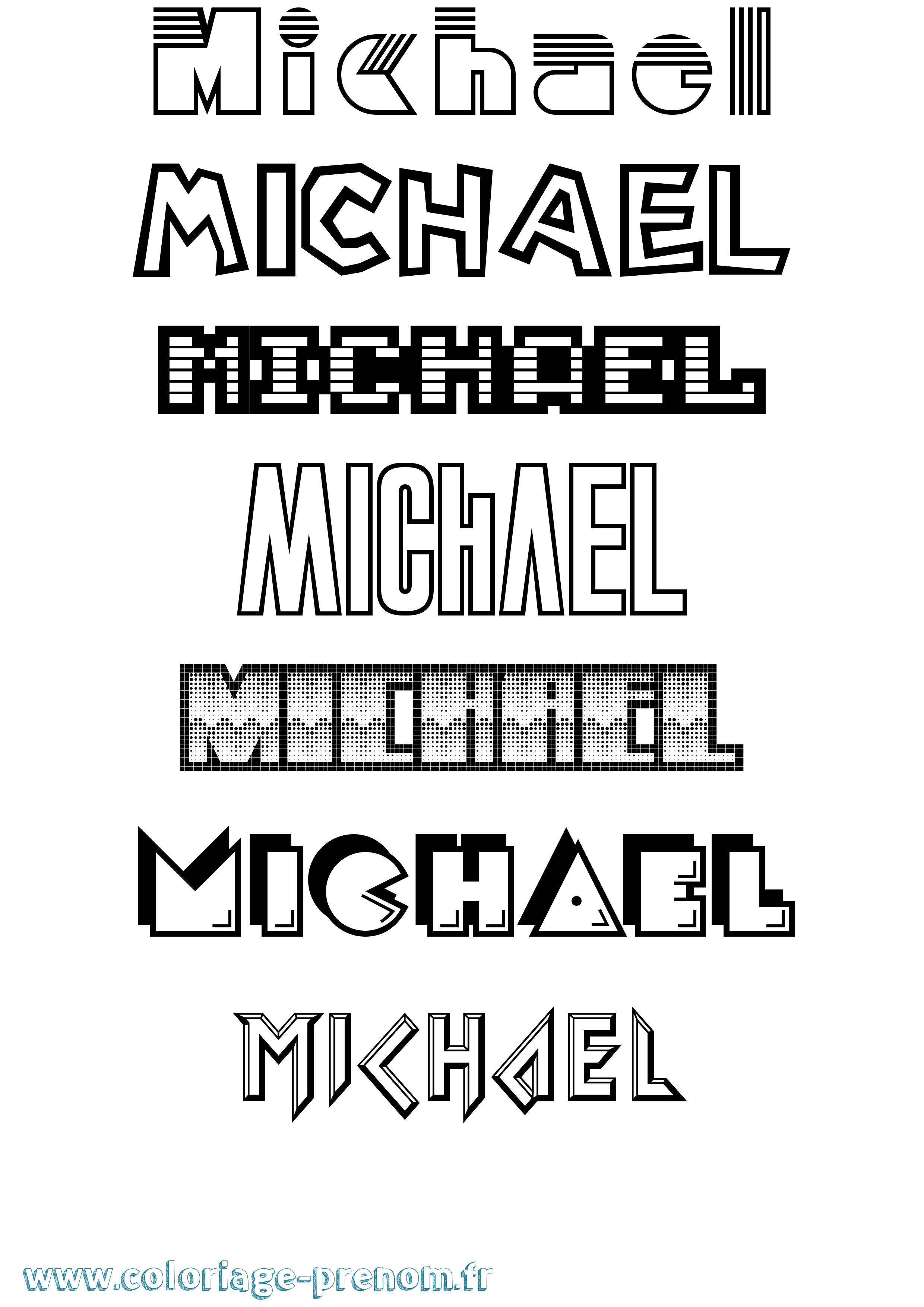 Coloriage prénom Michael Jeux Vidéos