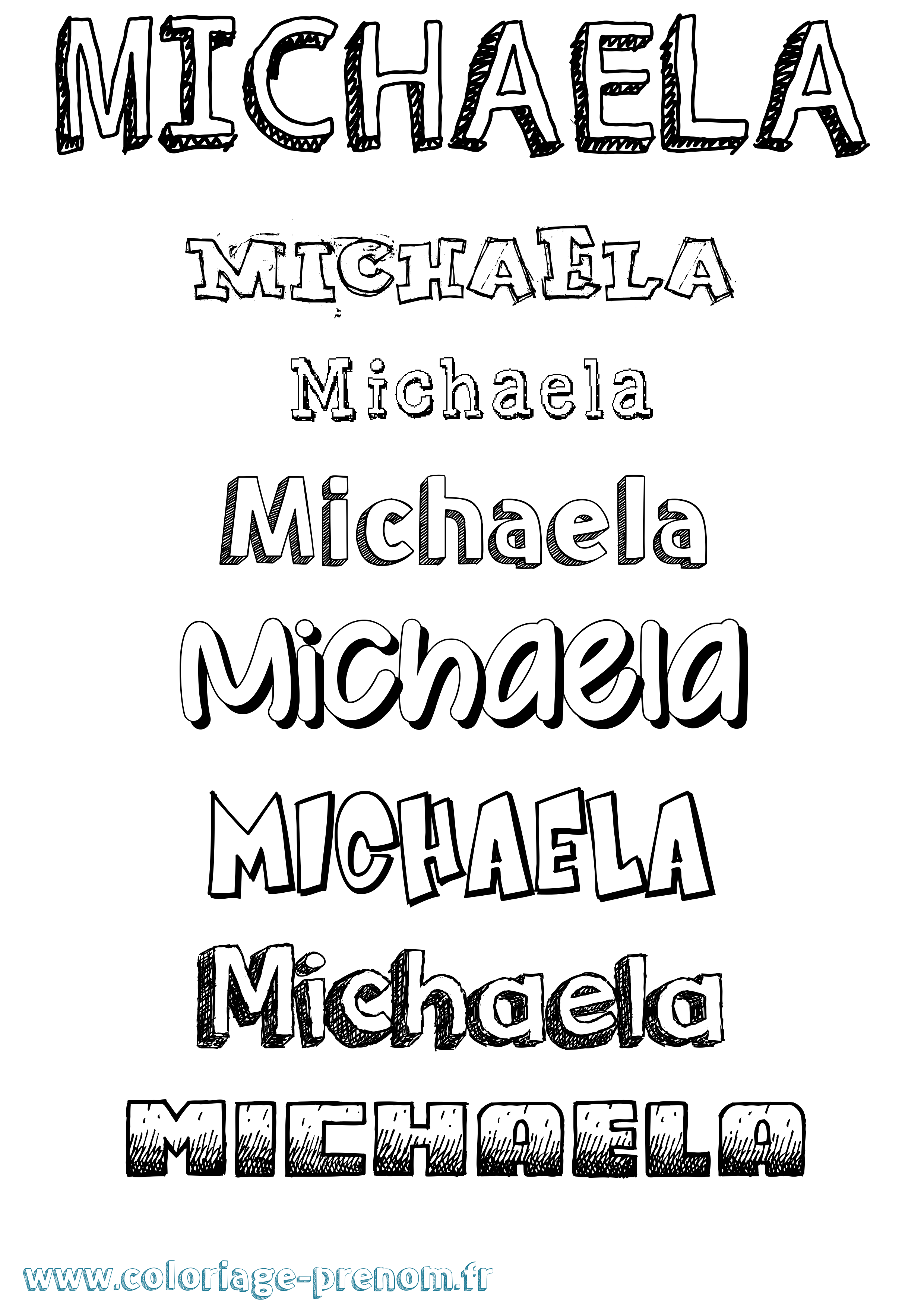 Coloriage prénom Michaela Dessiné