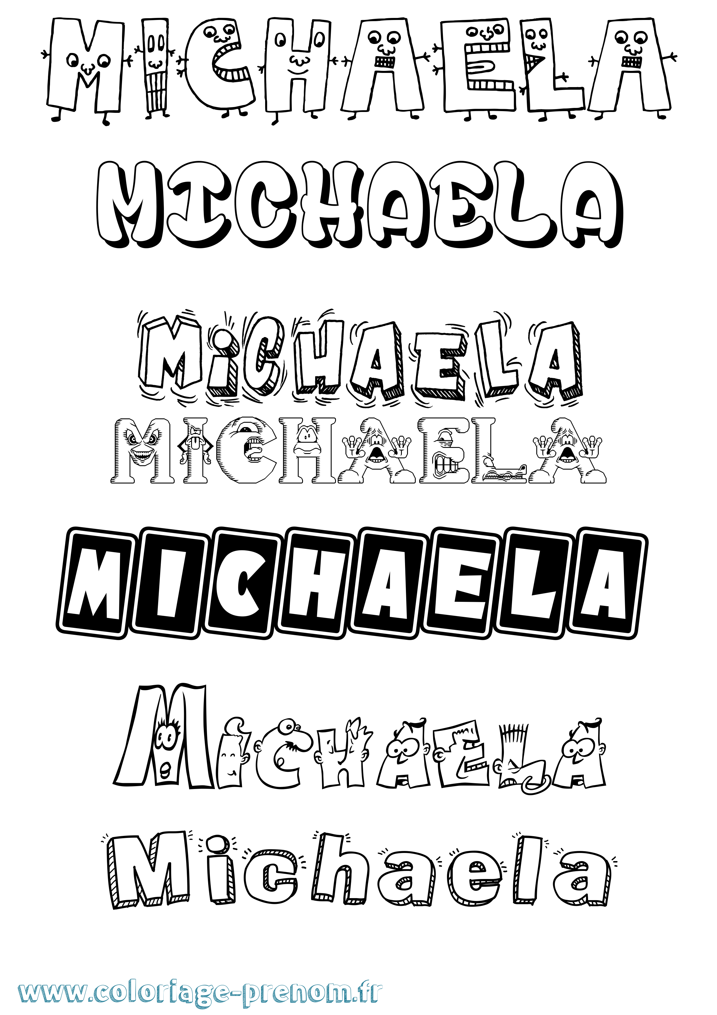 Coloriage Michaela Fun Coloriage prénom Michaela Fun