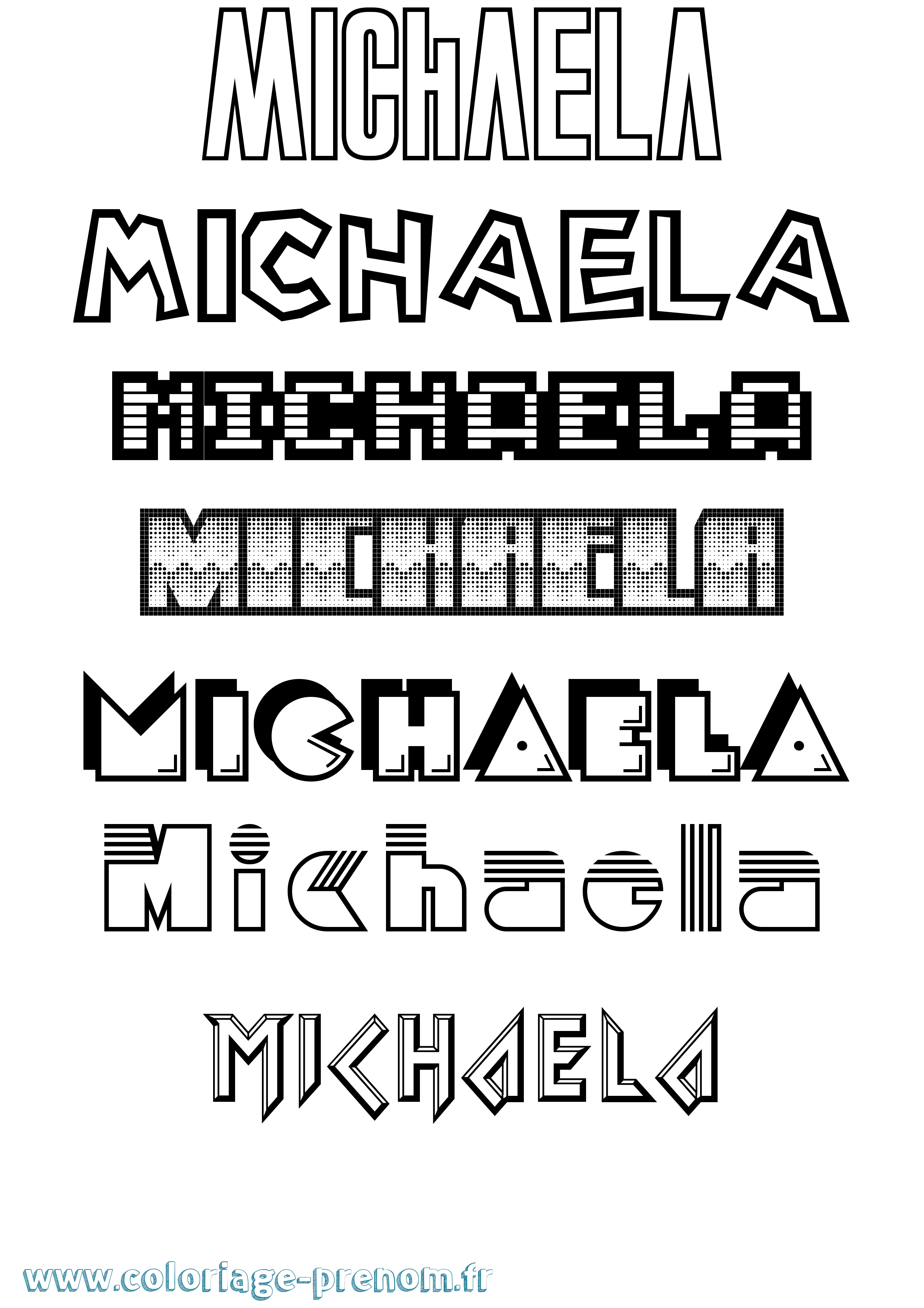 Coloriage prénom Michaela Jeux Vidéos